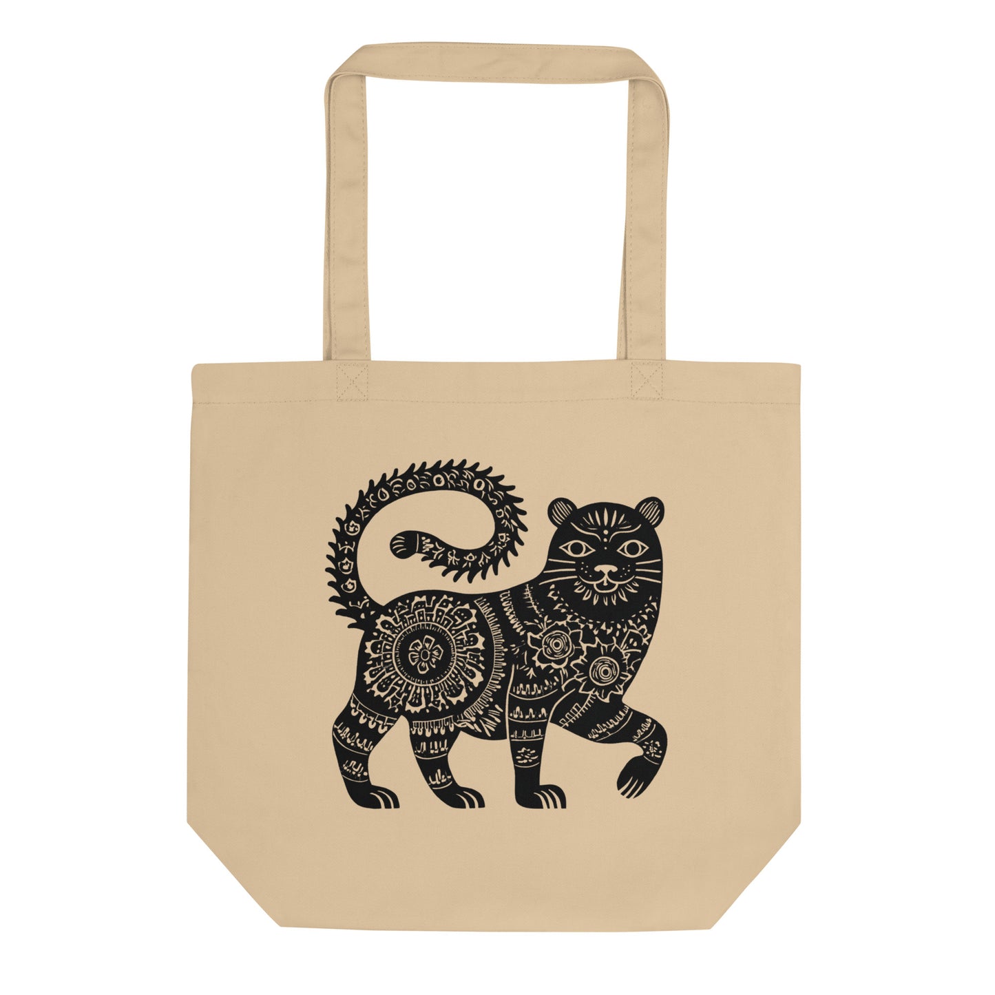 Tote Bag Bio "BLACK CHINESE TIGER" - Beige - French Bazar - 5586243_10458