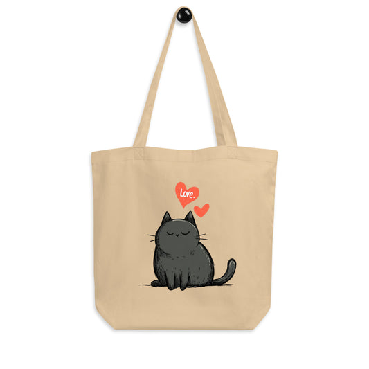 Tote Bag Bio "LOVE CAT" - Beige - French Bazar - 9778867_10458