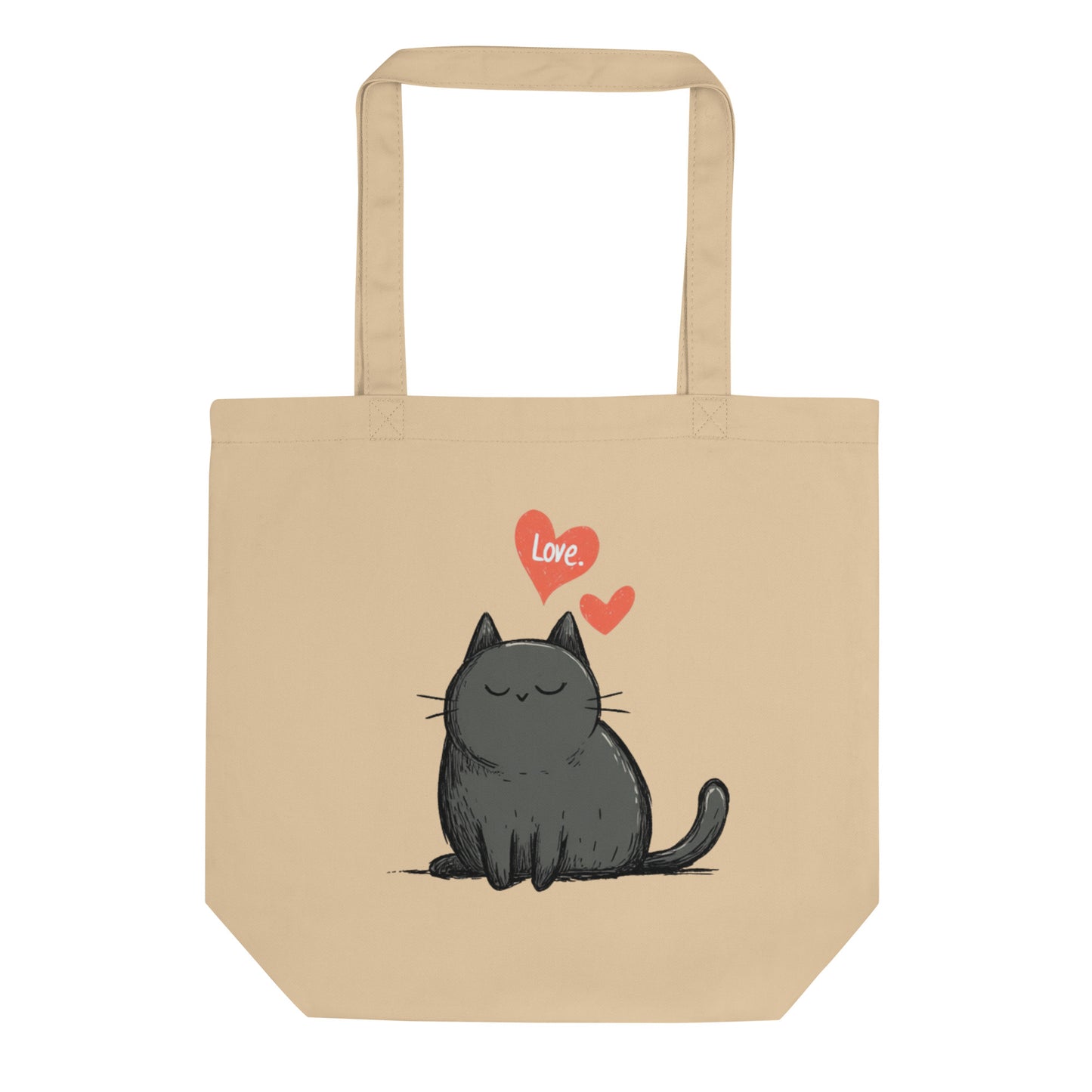 Tote Bag Bio "LOVE CAT" - Beige - French Bazar - 9778867_10458