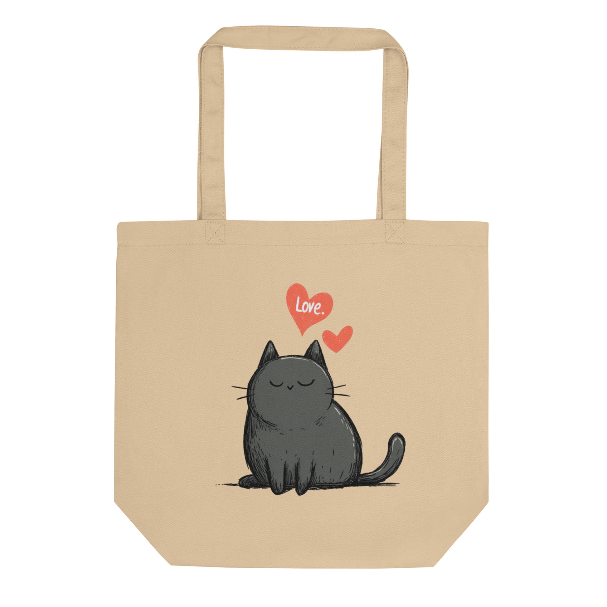 Tote Bag Bio "LOVE CAT" - Beige - French Bazar - 9778867_10458