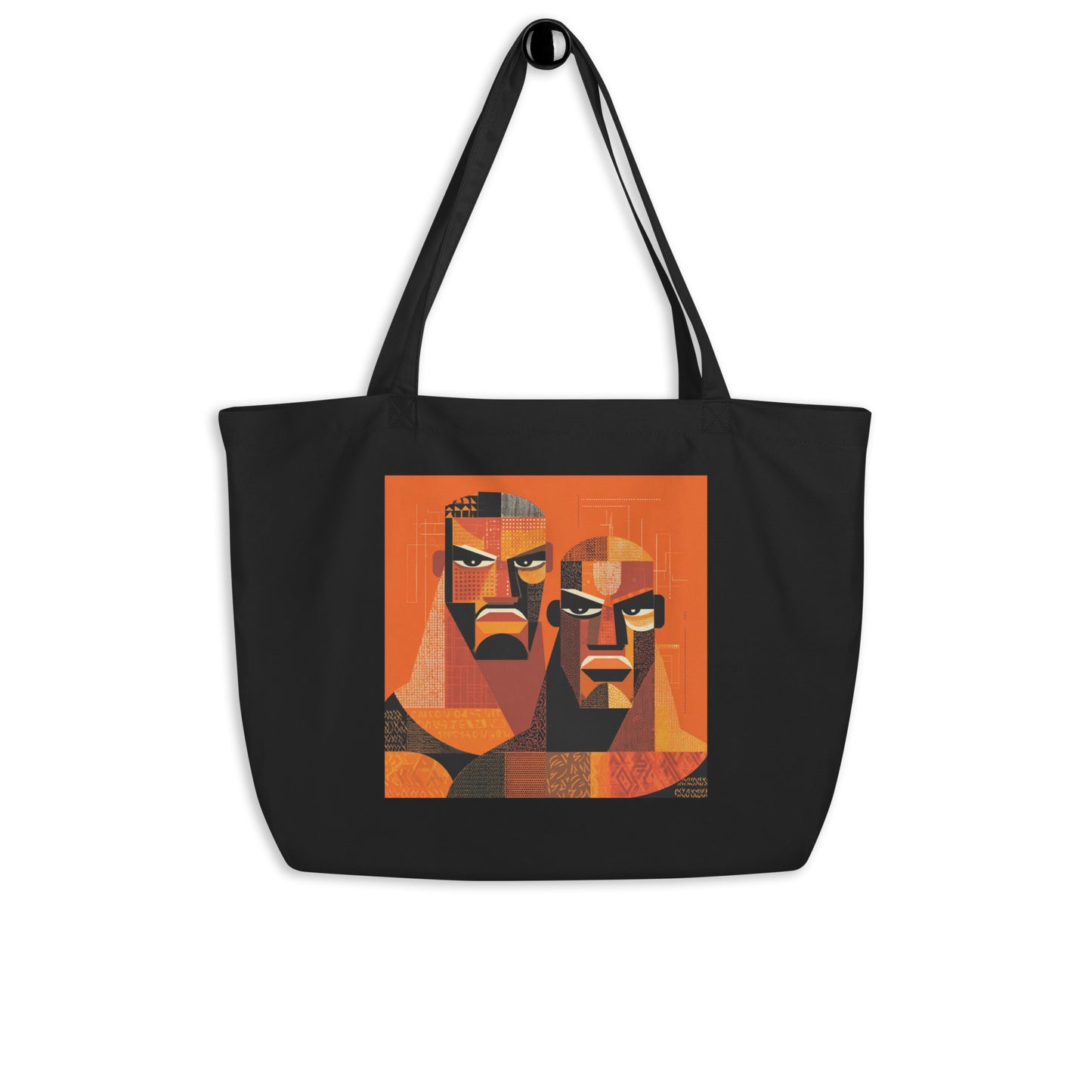 Grand Tote Bag Bio "TWO MEN IN ORANGE" - Noir