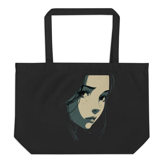 Grand Tote Bag Bio "MÉLANCOLIE" - Noir - French Bazar - 5238416_10732