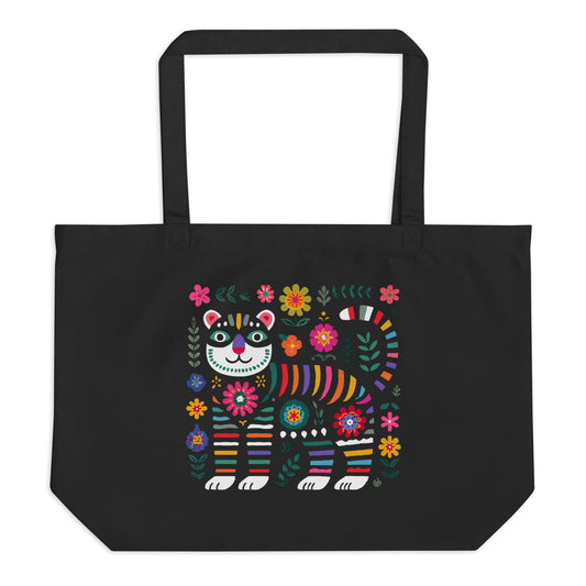Grand Tote Bag Bio "CHINESE TIGER" - Noir - French Bazar - 8422250_10732