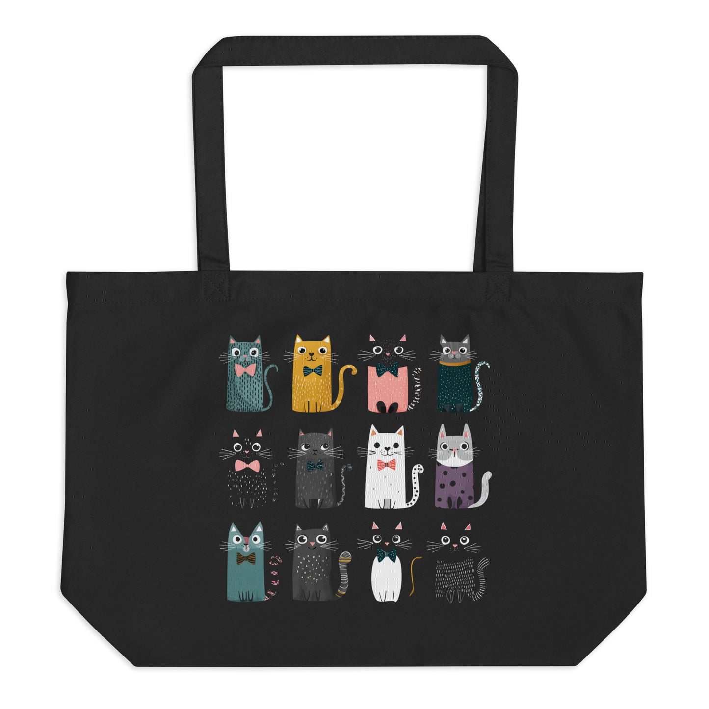 Grand Tote Bag Bio "CHATS" - Noir - French Bazar - 9573513_10732