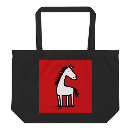 Grand Tote Bag Bio "WHITE HORSE" - Noir - French Bazar - 5182756_10732