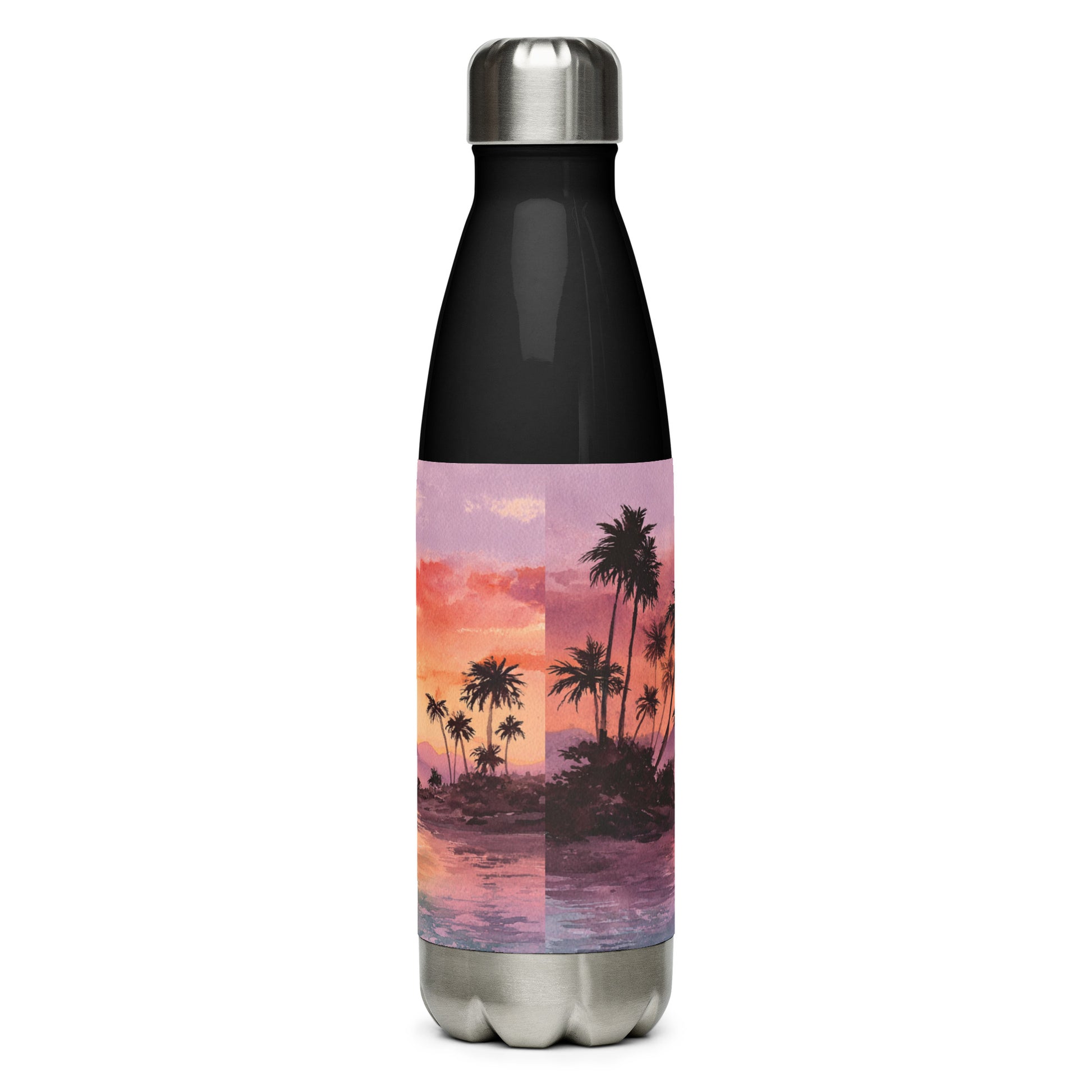 Bouteille isotherme "SUNSET ISLAND" - 500ml - Blanc ou Noir - French Bazar - 3596770_16030