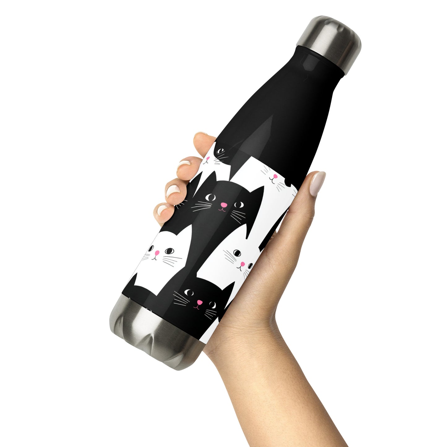 Bouteille isotherme "CHATS EN NOIR ET BLANC" - 500ml - Noir ou Blanc - French Bazar - 9280668_16030