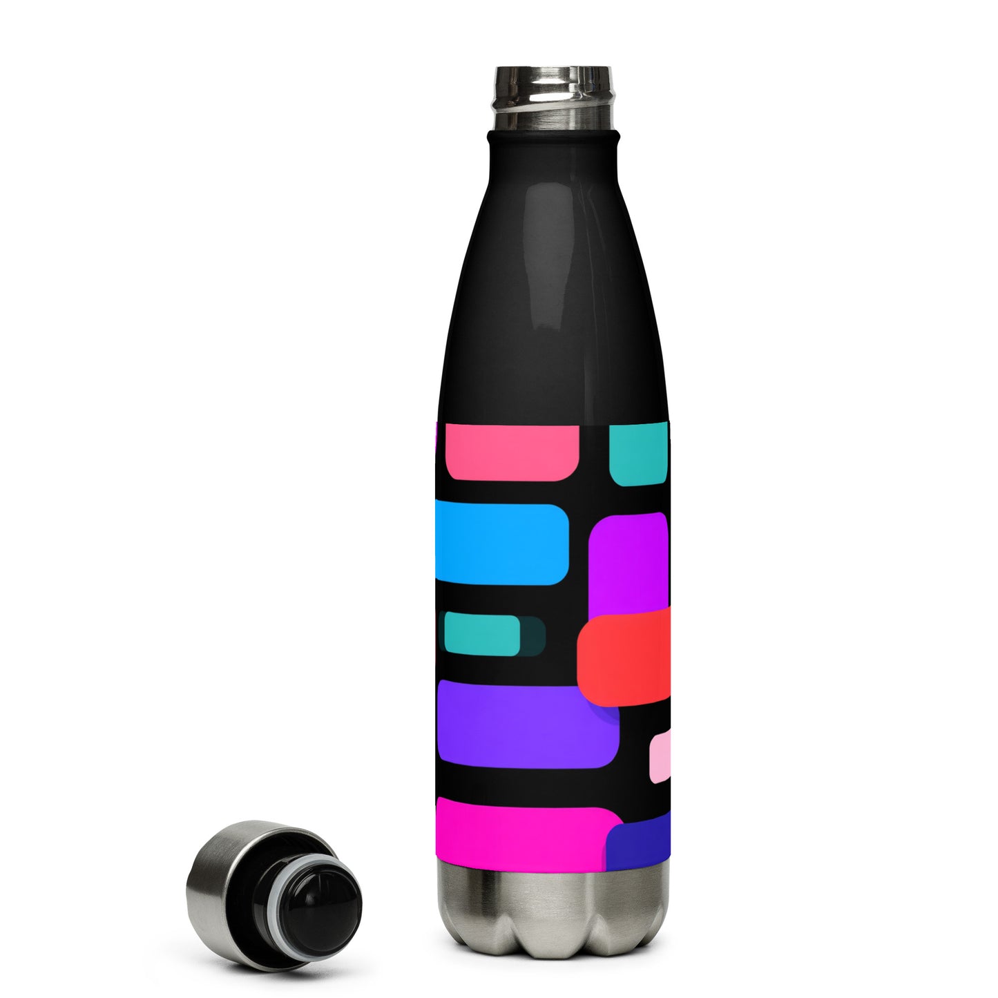Bouteille isotherme "PAVÉS COLORÉS" - 500ml - Noir