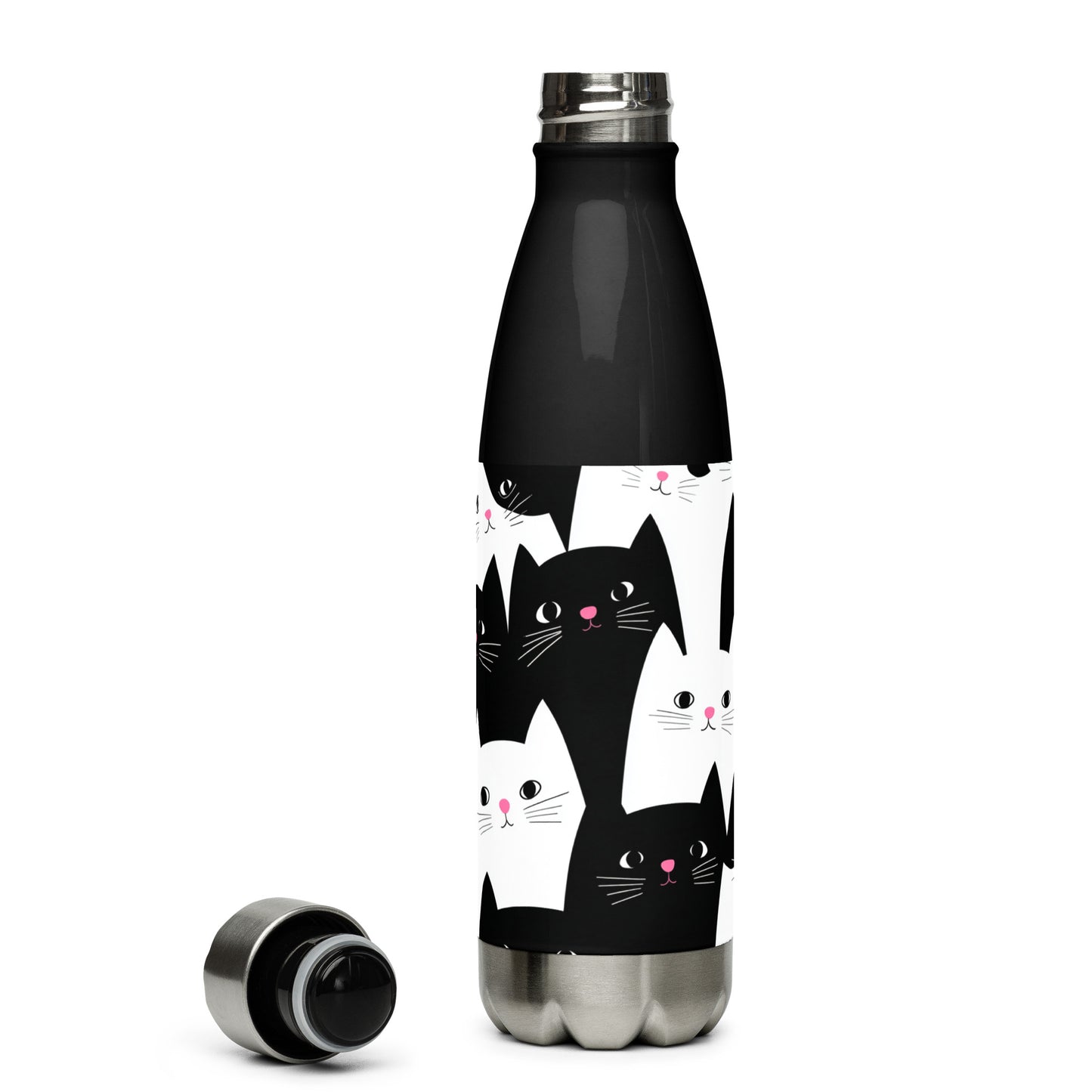 Bouteille isotherme "CHATS EN NOIR ET BLANC" - 500ml - Noir ou Blanc - French Bazar - 9280668_16030