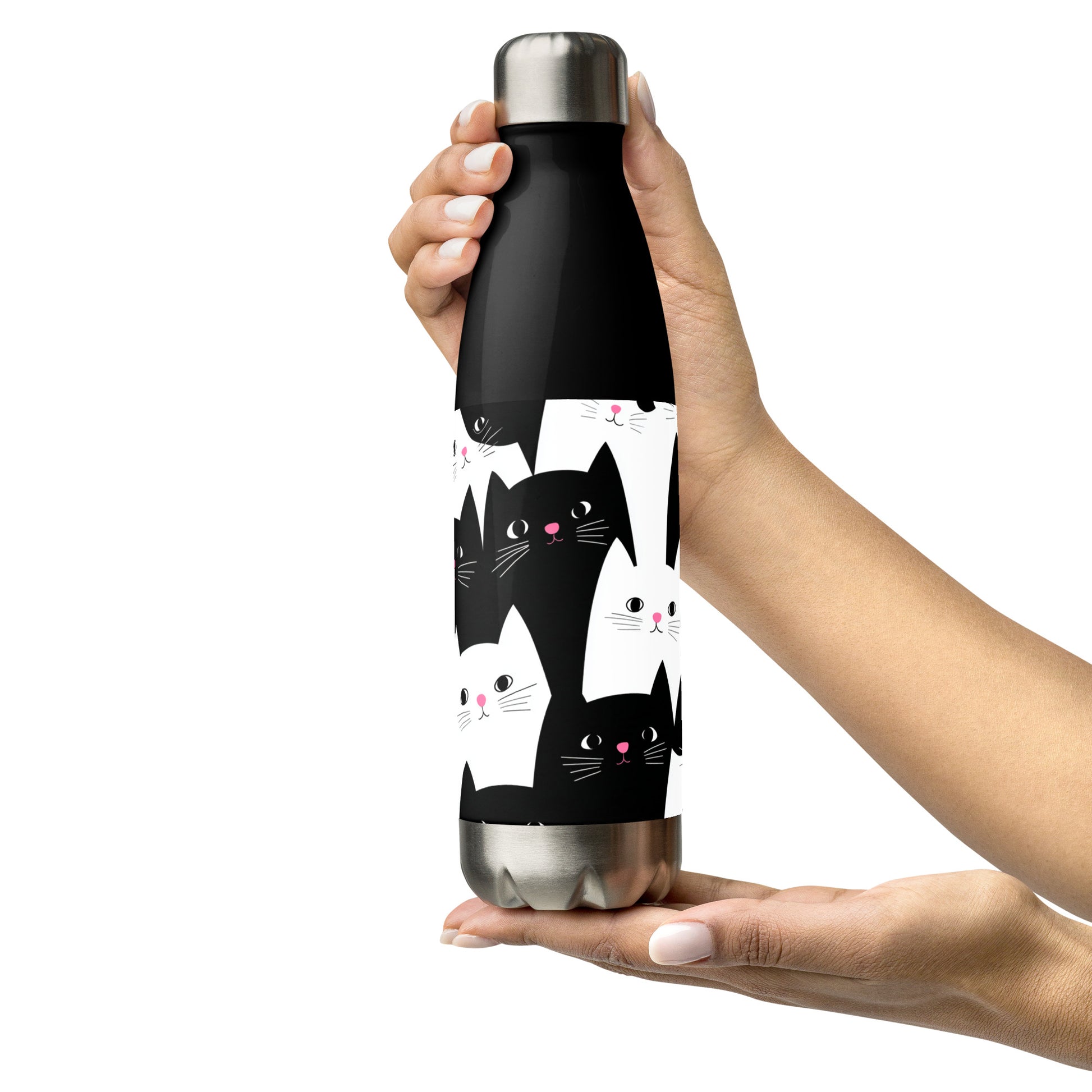 Bouteille isotherme "CHATS EN NOIR ET BLANC" - 500ml - Noir ou Blanc - French Bazar - 9280668_16030