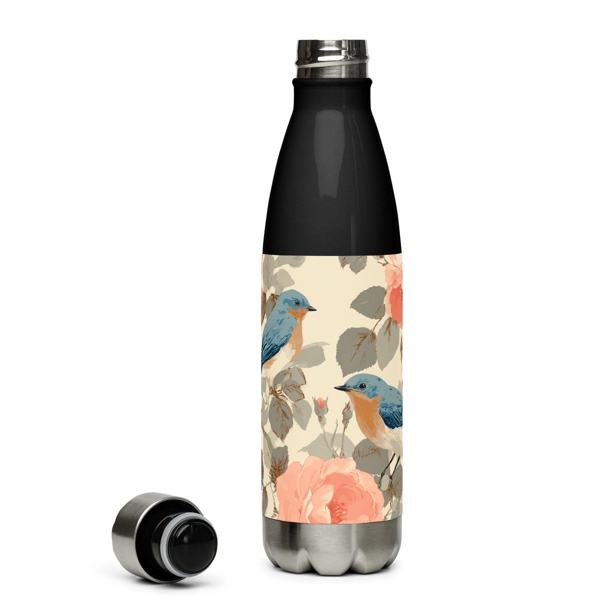 Bouteille isotherme "BLUE BIRDS" - 500ml - Noir ou Blanc - French Bazar - 2615585_16030