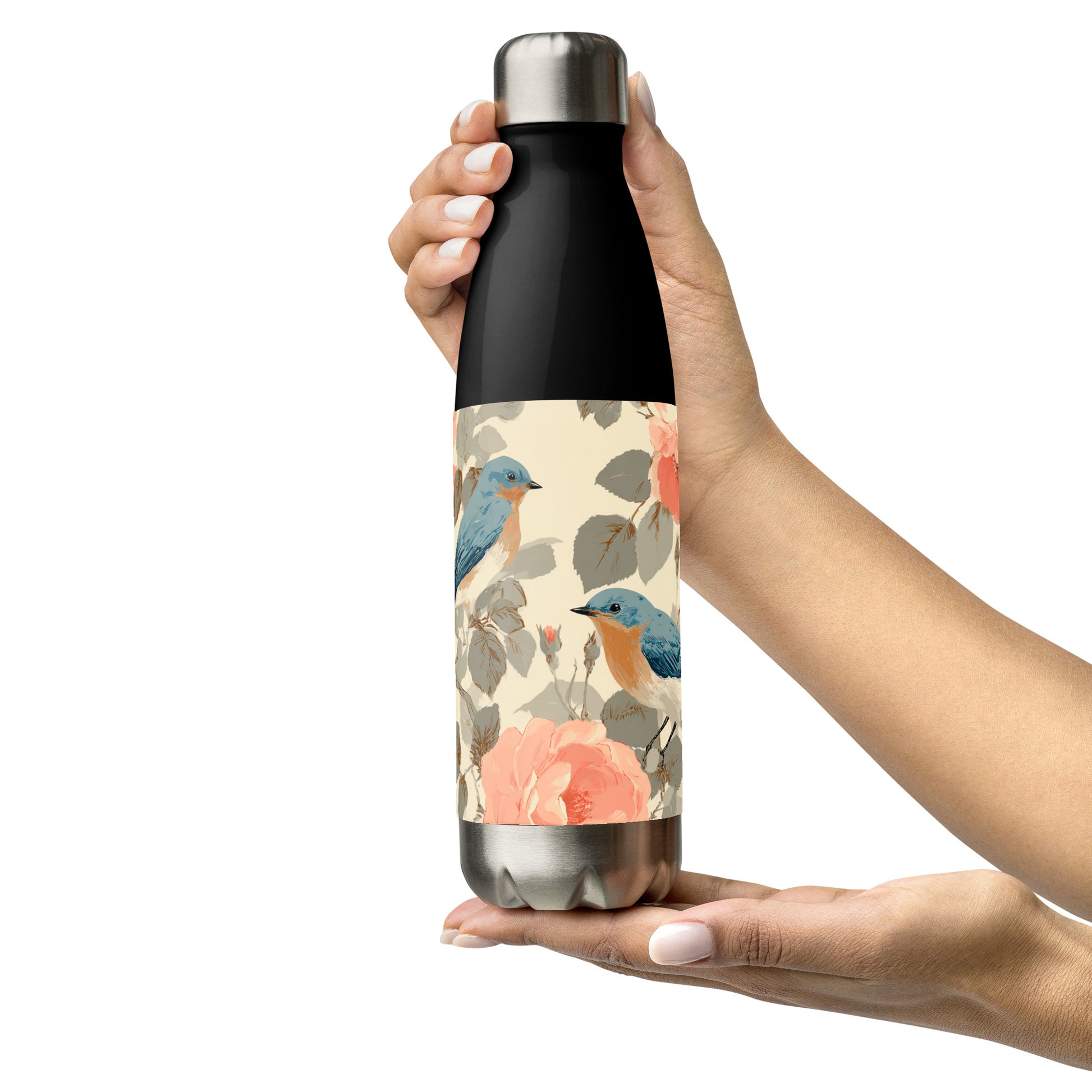 Bouteille isotherme "BLUE BIRDS" - 500ml - Noir ou Blanc - French Bazar - 2615585_16030