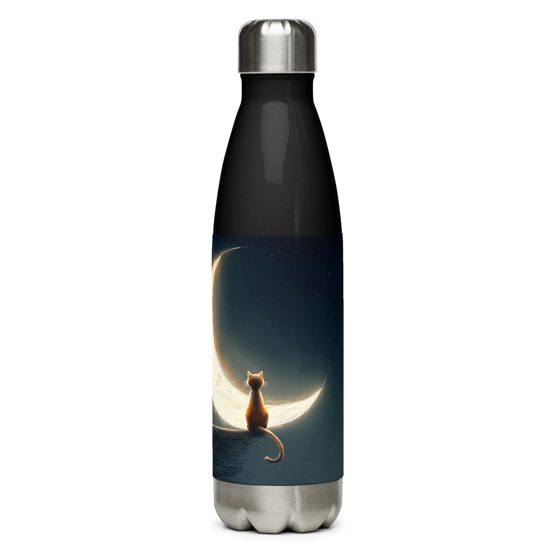 Bouteille isotherme "MOON CAT" - 500ml - Noir ou Blanc - French Bazar - 2452171_16030