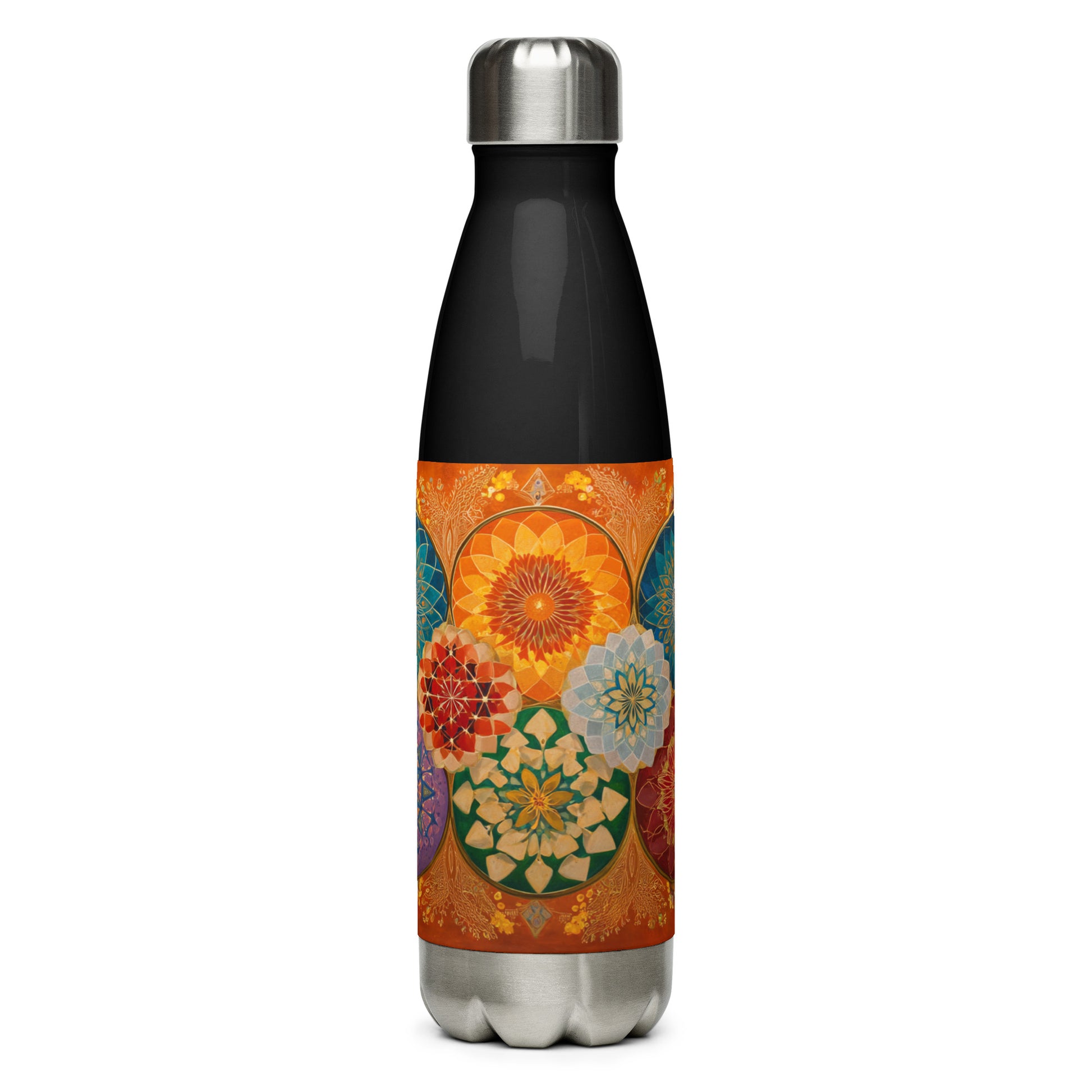 Bouteille isotherme "FLOWER MEDALS" - 500ml - Noir ou Blanc - French Bazar - 8362619_16030