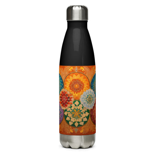 Bouteille isotherme "FLOWER MEDALS" - 500ml - Noir ou Blanc - French Bazar - 8362619_16030