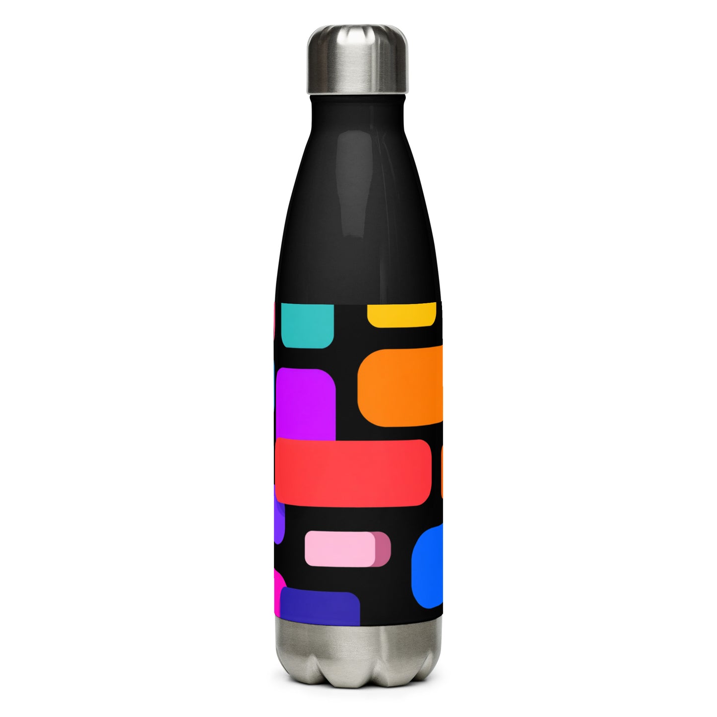 Bouteille isotherme "PAVÉS COLORÉS" - 500ml - Noir