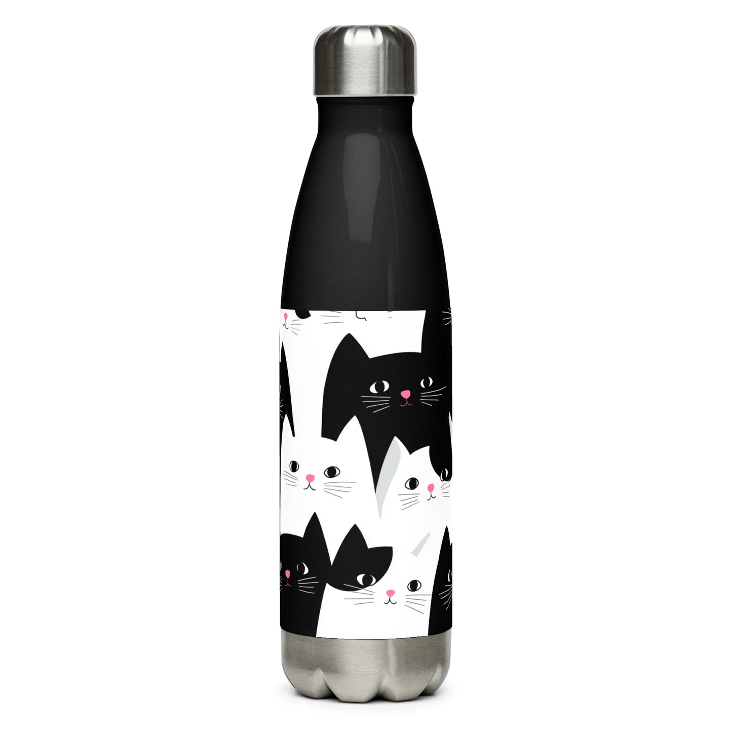 Bouteille isotherme "CHATS EN NOIR ET BLANC" - 500ml - Noir ou Blanc - French Bazar - 9280668_16030