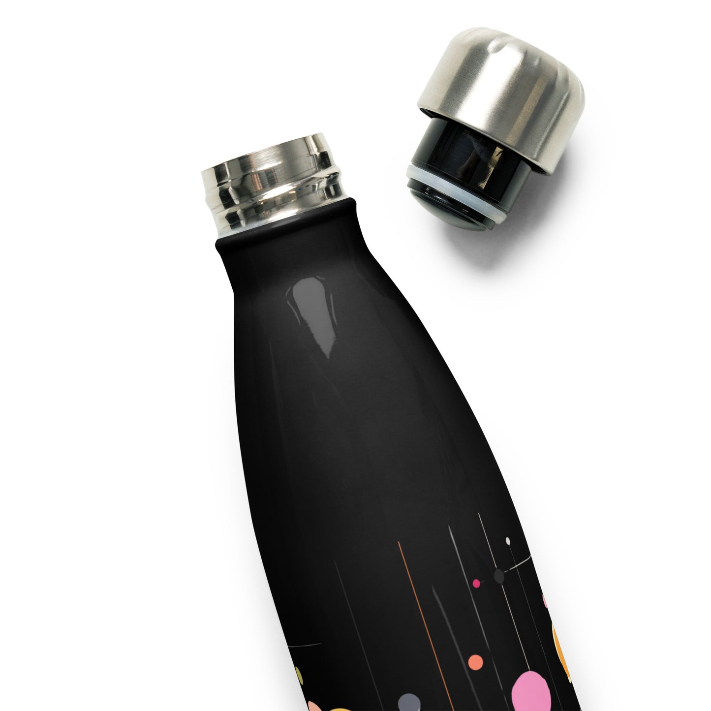 Bouteille isotherme "ART ABSTRAIT" - 500ml - Noir ou Blanc