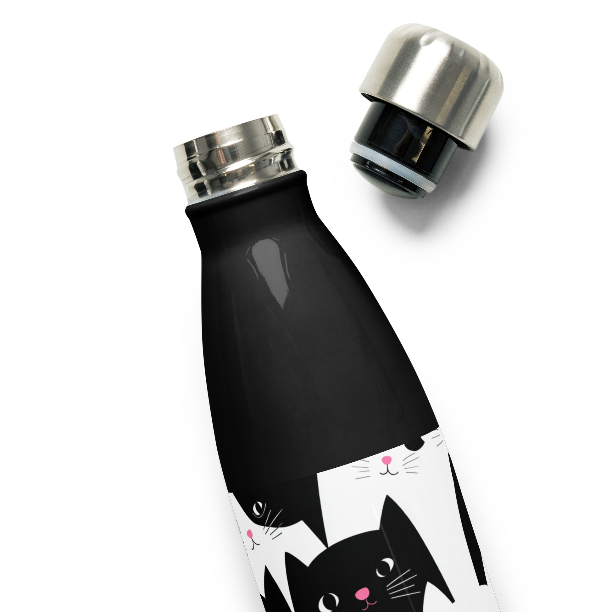 Bouteille isotherme "CHATS EN NOIR ET BLANC" - 500ml - Noir ou Blanc - French Bazar - 9280668_16030