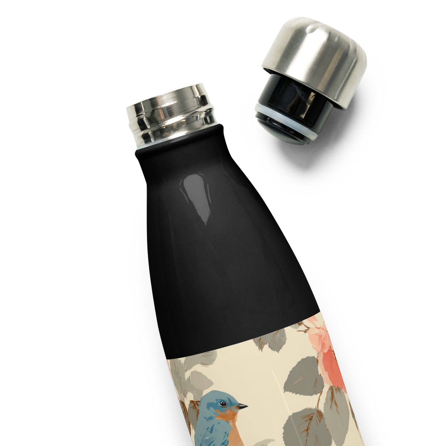 Bouteille isotherme "BLUE BIRDS" - 500ml - Noir ou Blanc - French Bazar - 2615585_16030