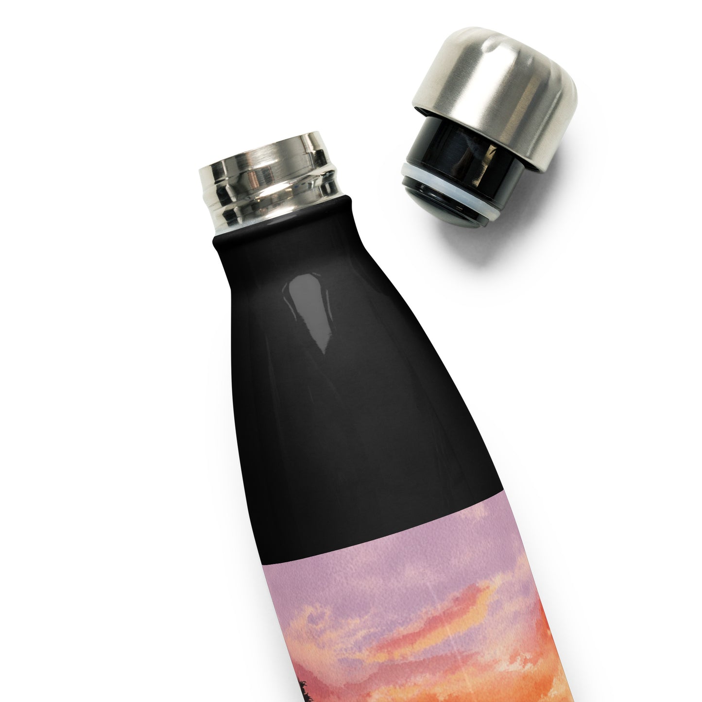 Bouteille isotherme "SUNSET ISLAND" - 500ml - Blanc ou Noir - French Bazar - 3596770_16030