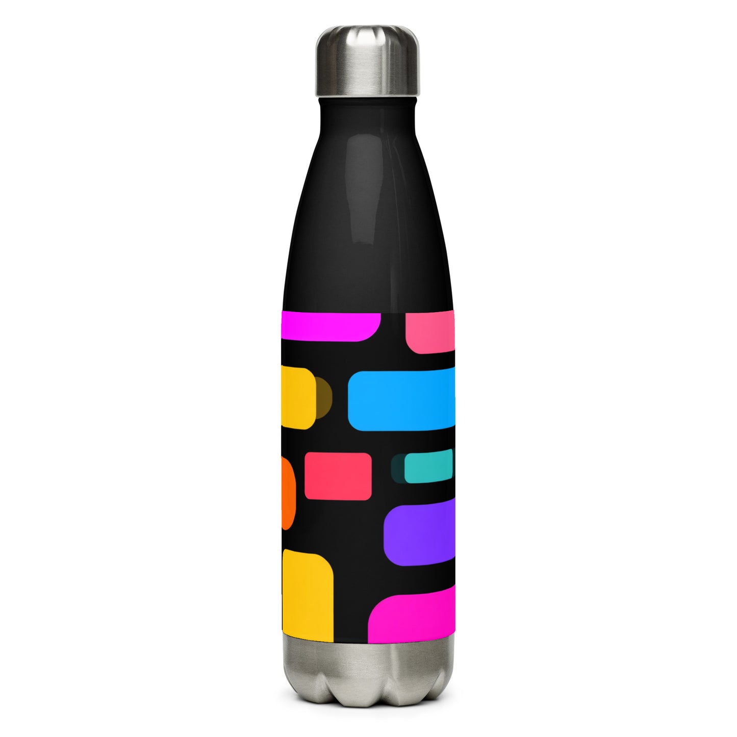 Bouteille isotherme "PAVÉS COLORÉS" - 500ml - Noir