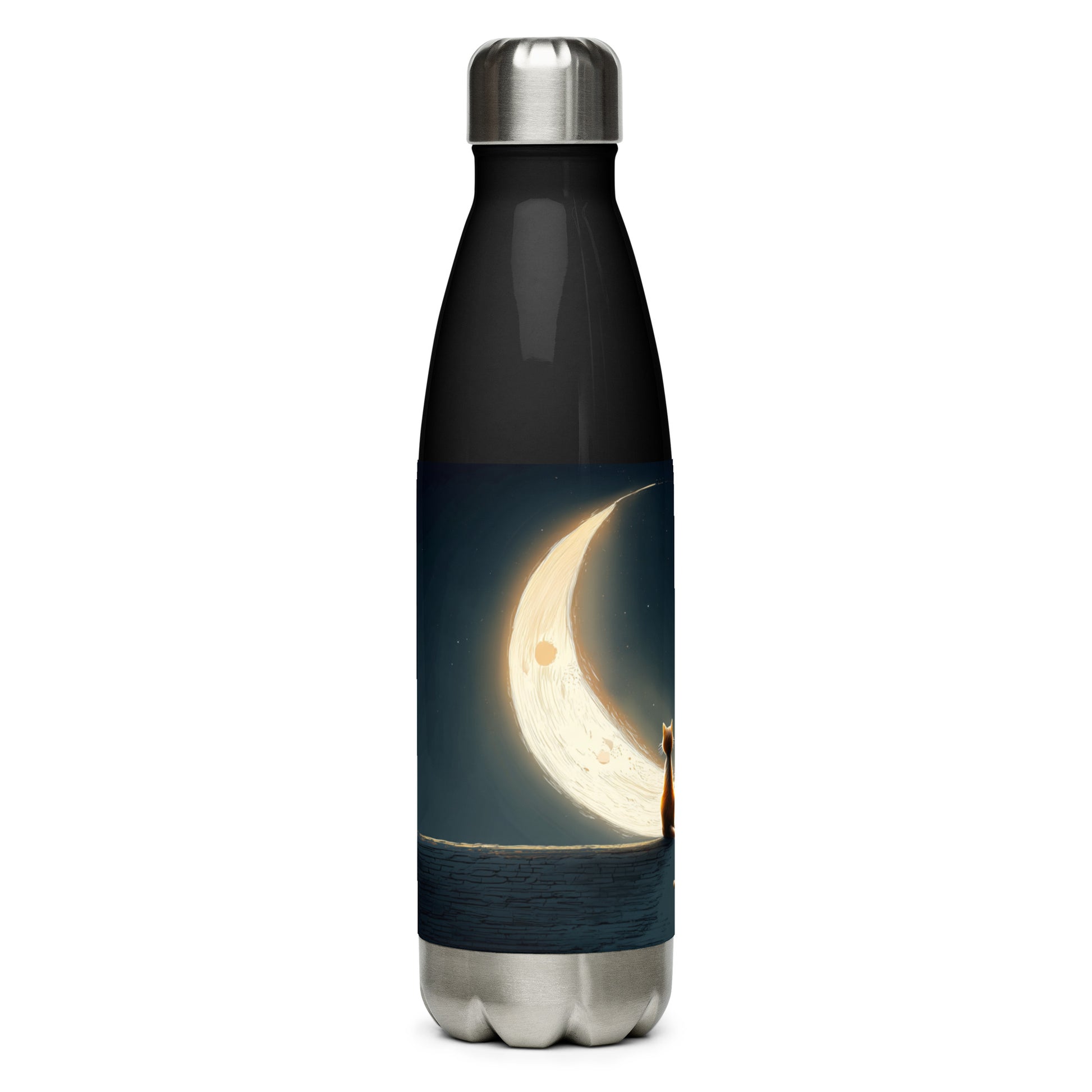 Bouteille isotherme "MOON CAT" - 500ml - Noir ou Blanc - French Bazar - 2452171_16030