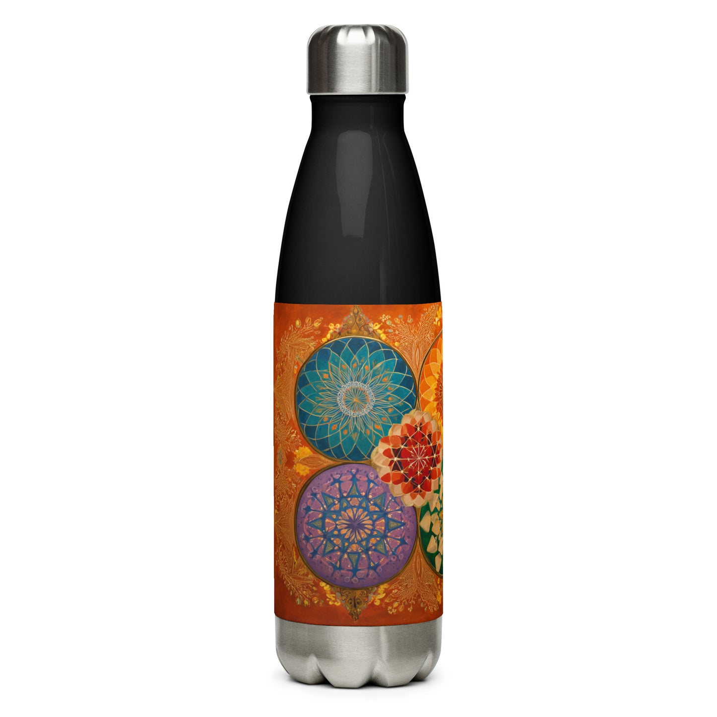 Bouteille isotherme "FLOWER MEDALS" - 500ml - Noir ou Blanc - French Bazar - 8362619_16030