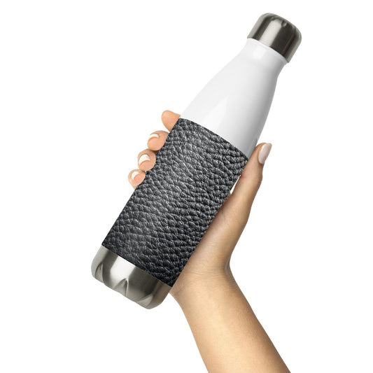Bouteille isotherme "CUIR NOIR" - 500ml - Noir ou Blanc