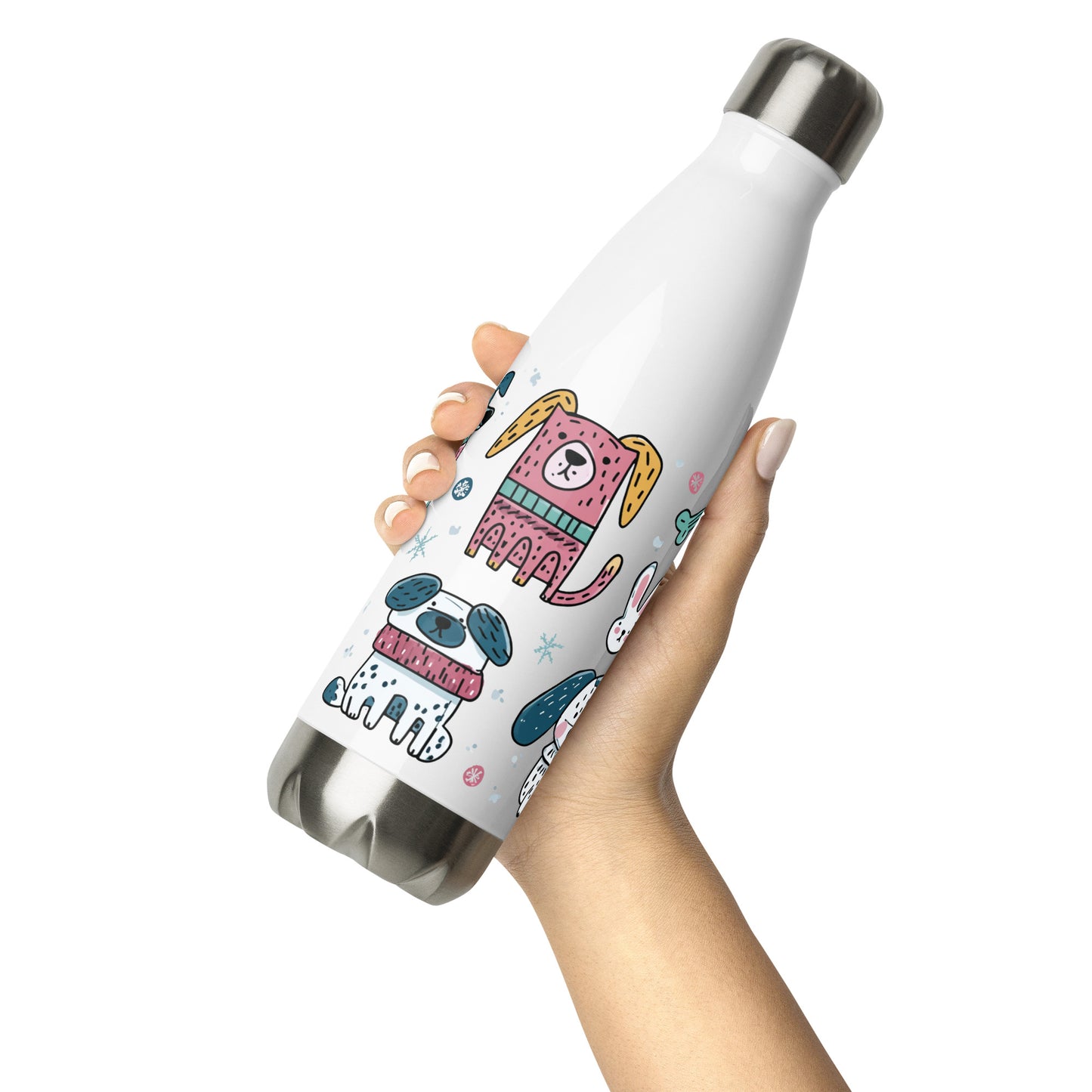 Bouteille isotherme "ANIMAUX ENFANTINS" - 500ml - Blanc