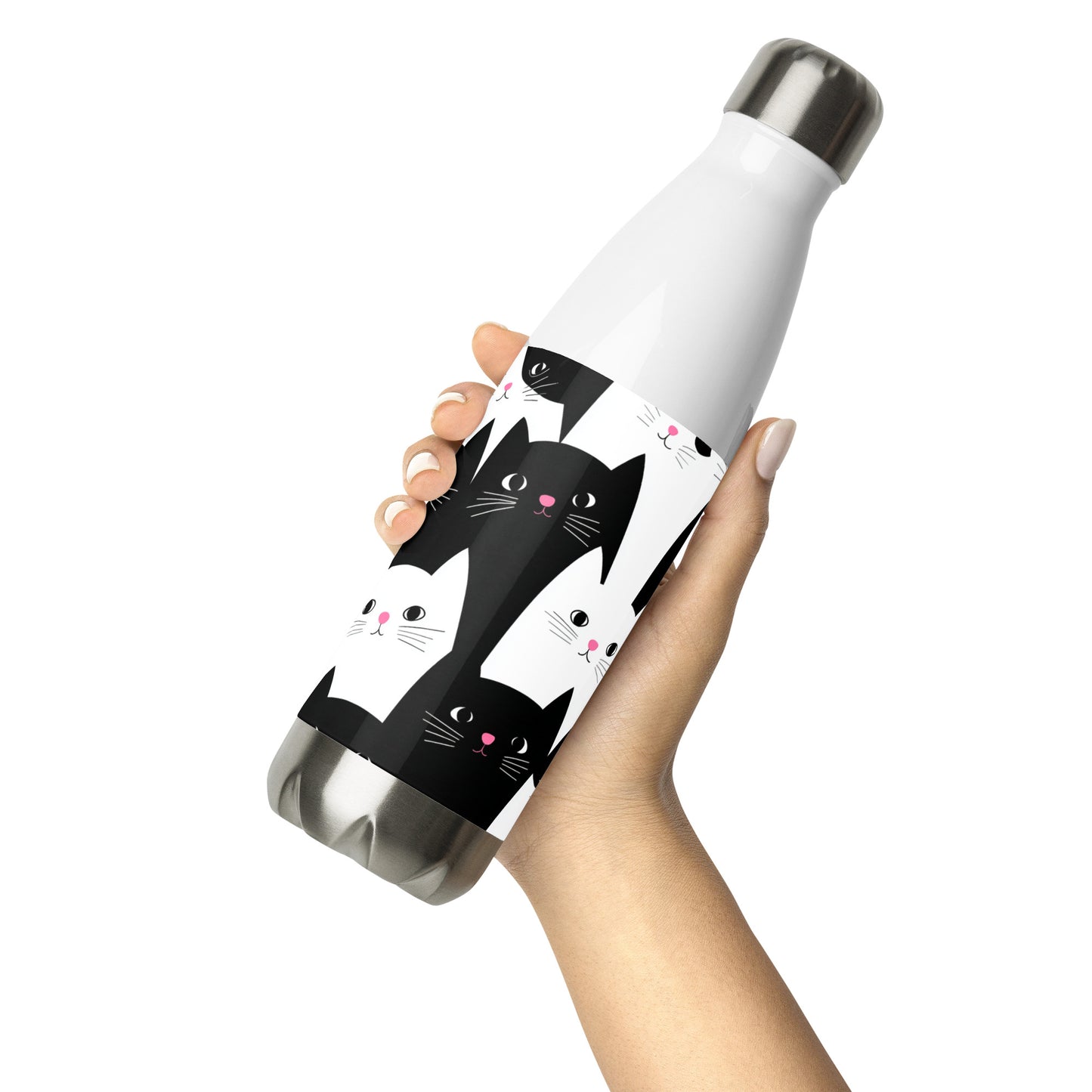 Bouteille isotherme "CHATS EN NOIR ET BLANC" - 500ml - Noir ou Blanc - French Bazar - 9280668_16030