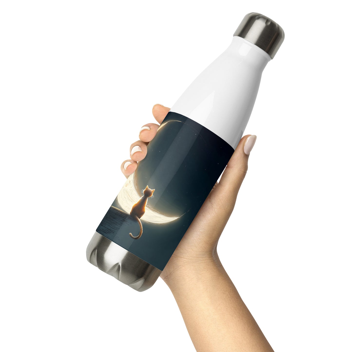 Bouteille isotherme "MOON CAT" - 500ml - Noir ou Blanc - French Bazar - 2452171_16030