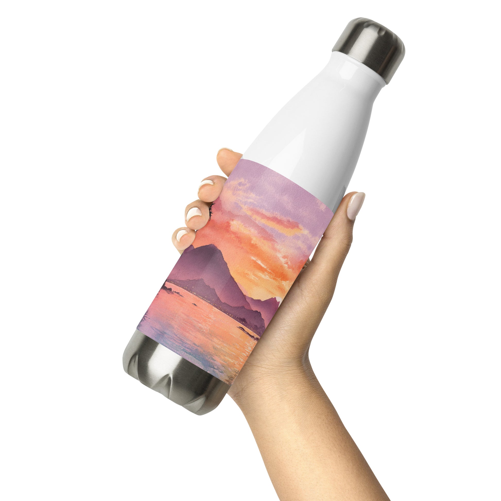 Bouteille isotherme "SUNSET ISLAND" - 500ml - Blanc ou Noir - French Bazar - 3596770_16030