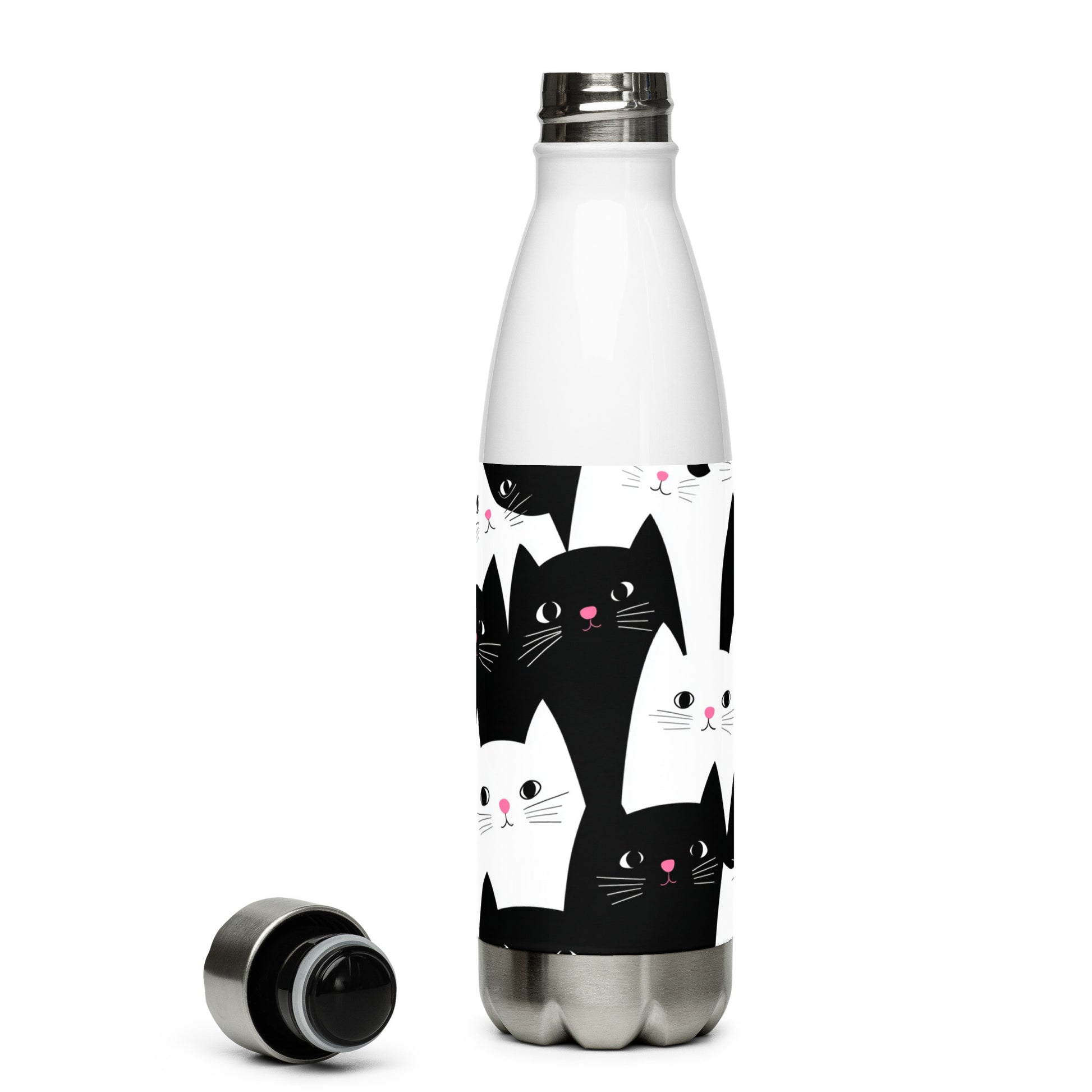 Bouteille isotherme "CHATS EN NOIR ET BLANC" - 500ml - Noir ou Blanc - French Bazar - 9280668_16030