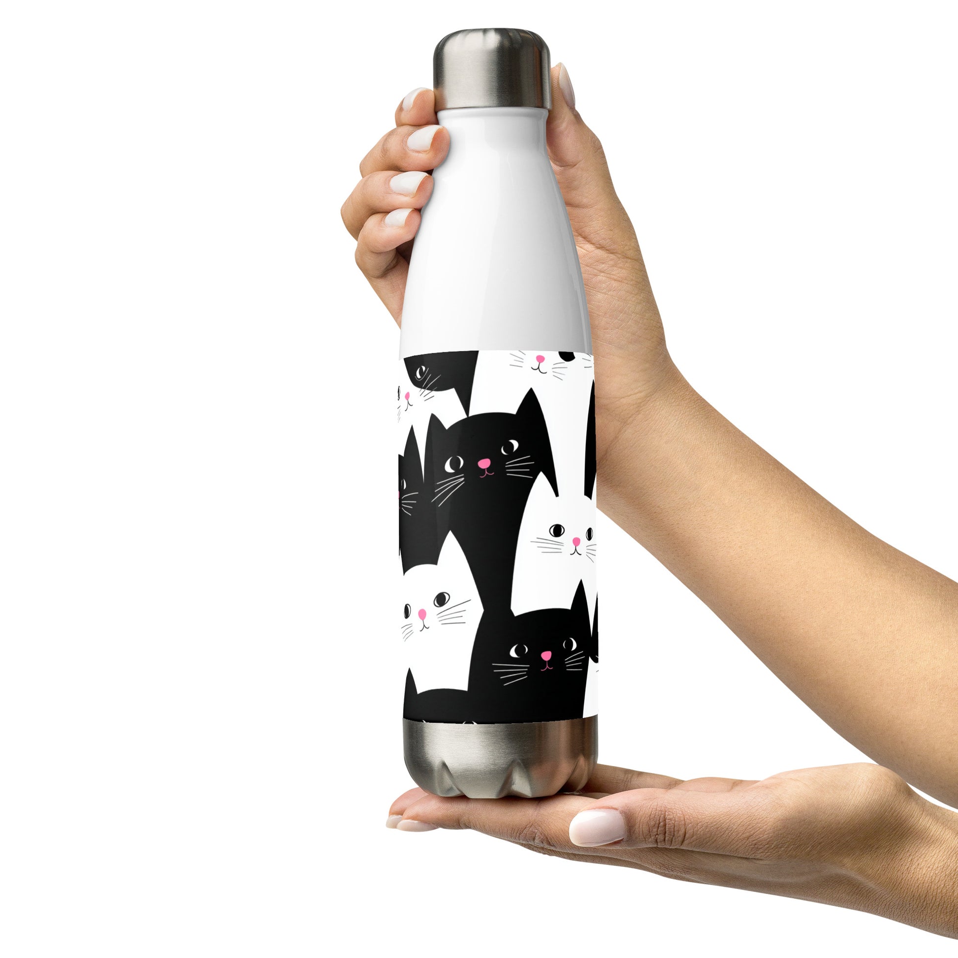 Bouteille isotherme "CHATS EN NOIR ET BLANC" - 500ml - Noir ou Blanc - French Bazar - 9280668_16030
