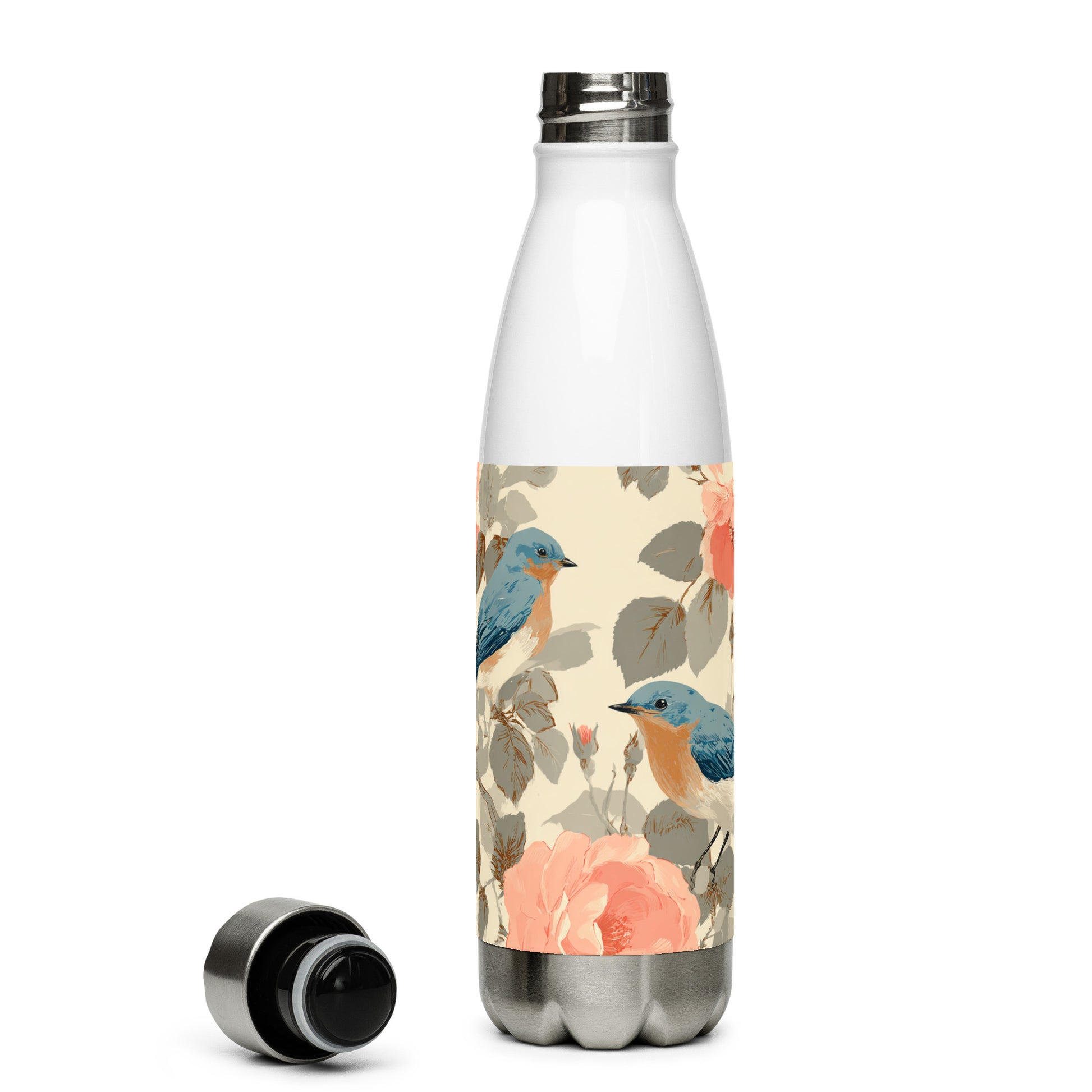 Bouteille isotherme "BLUE BIRDS" - 500ml - Noir ou Blanc - French Bazar - 2615585_16030