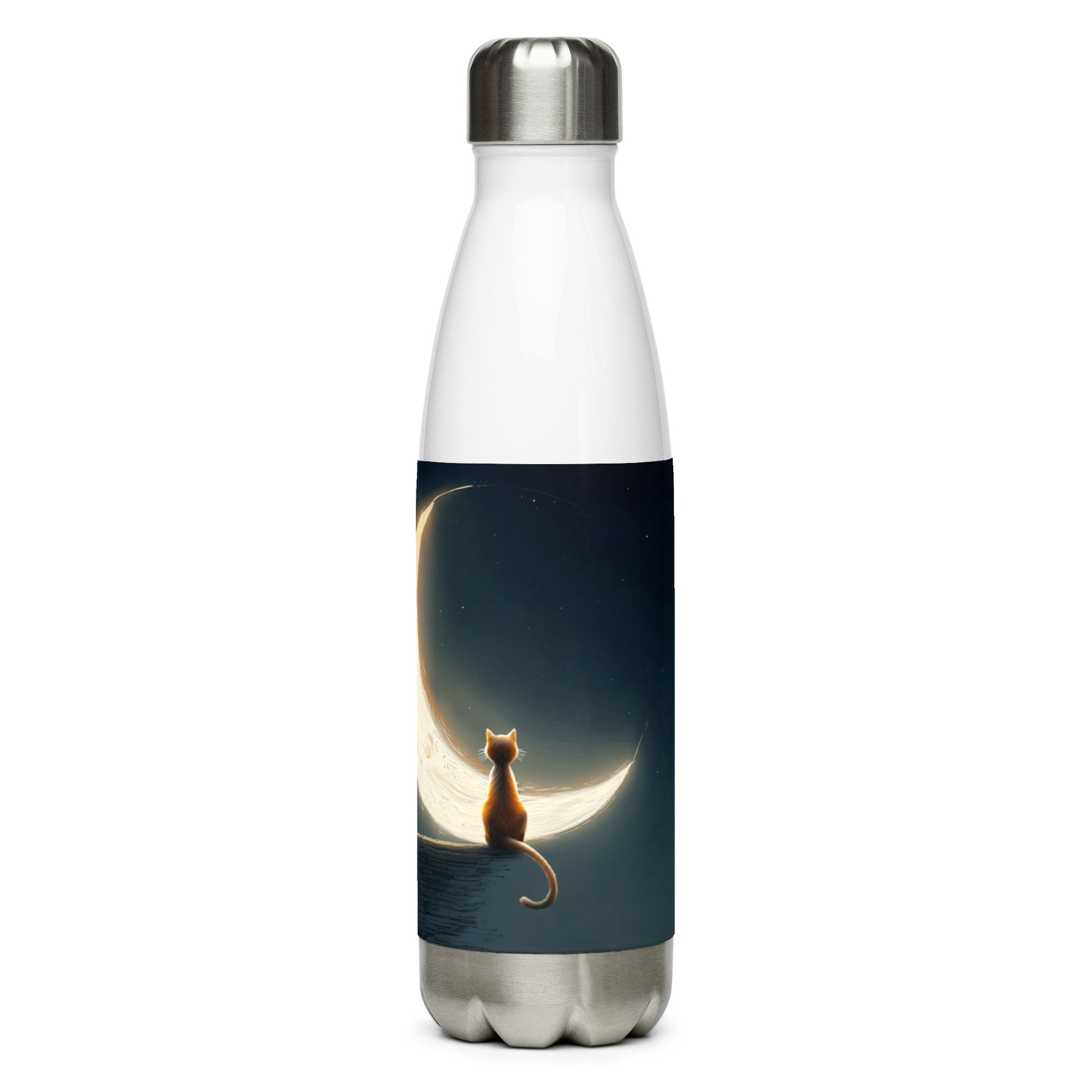 Bouteille isotherme "MOON CAT" - 500ml - Noir ou Blanc - French Bazar - 2452171_10798