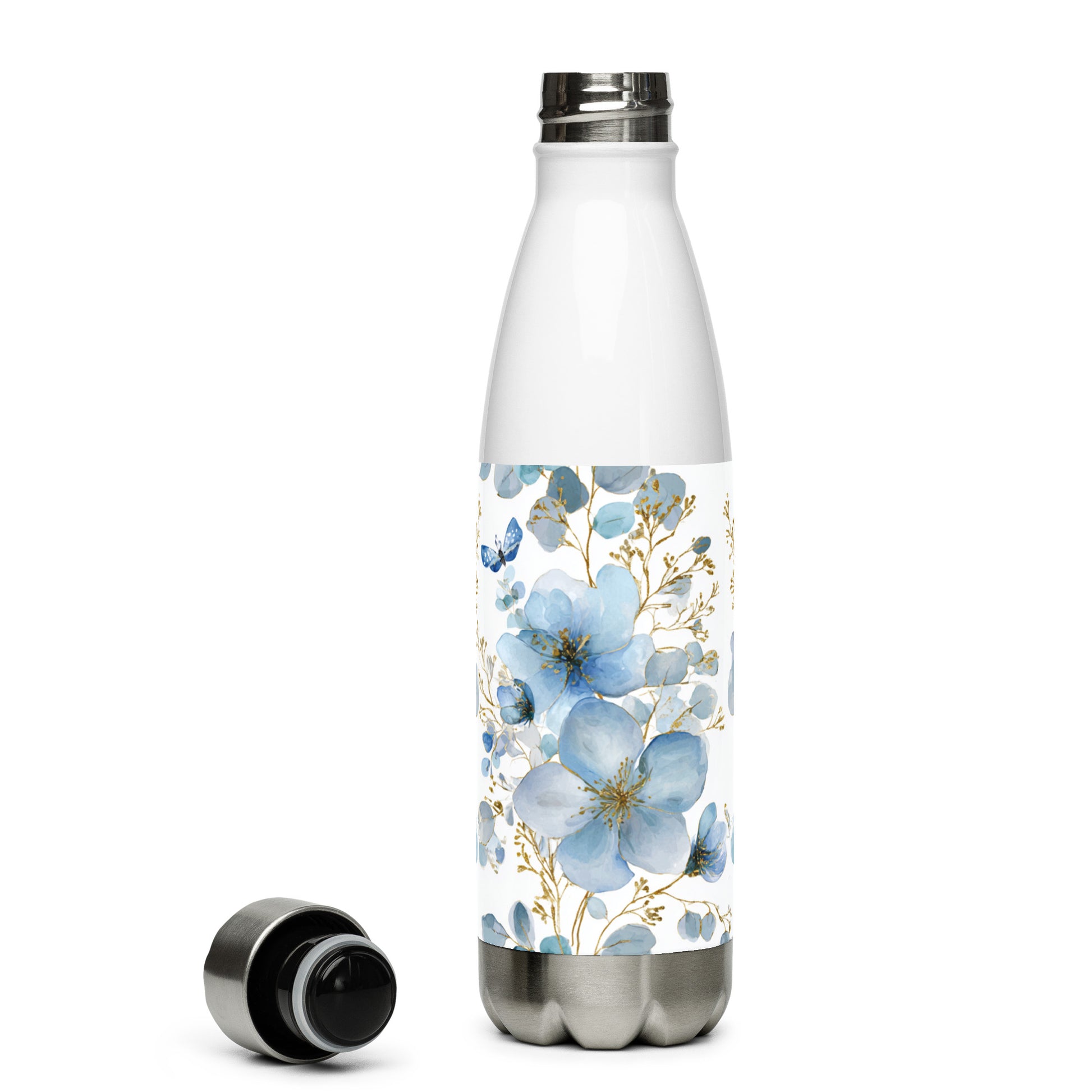 Bouteille isotherme "FLEUR BLEUE" - 500ml - Blanc - French Bazar - 4300344_10798