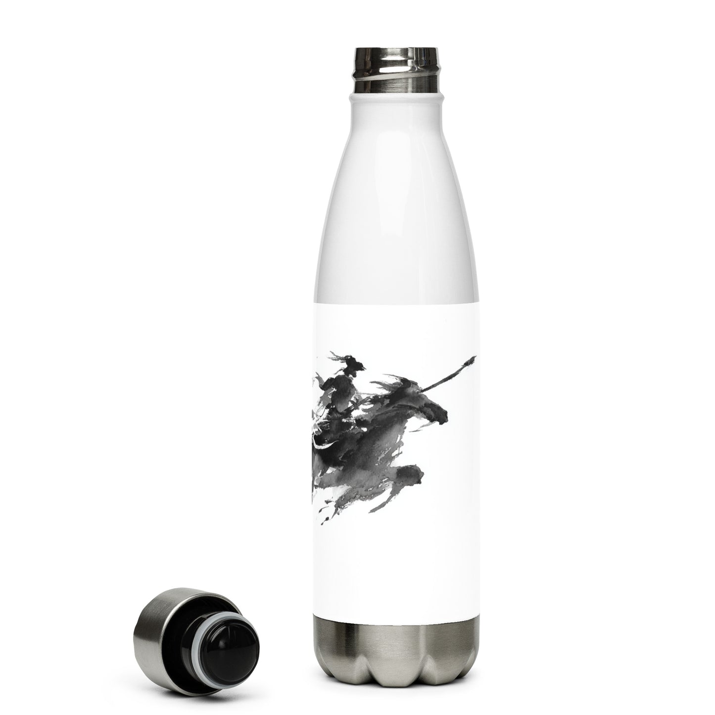 Bouteille isotherme "CAVALIER NOIR" - 500ml - Blanc