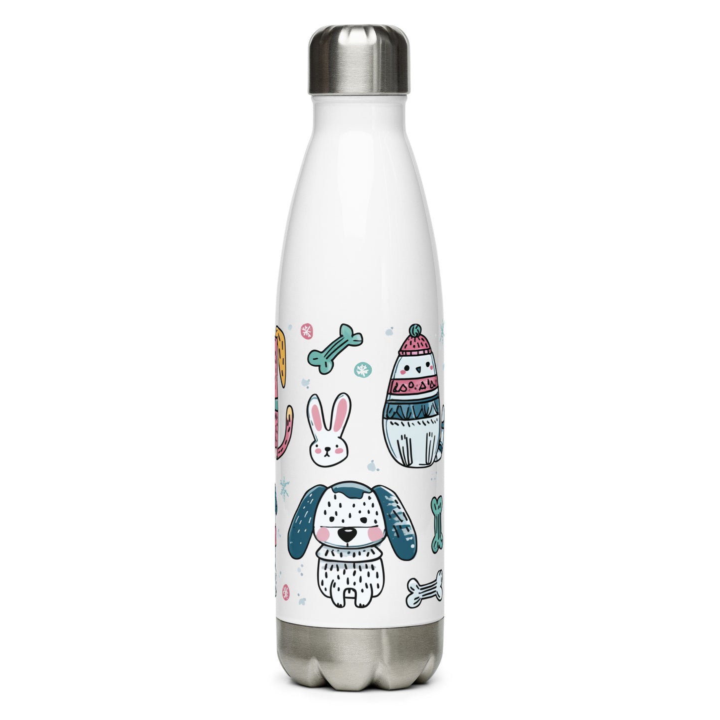 Bouteille isotherme "ANIMAUX ENFANTINS" - 500ml - Blanc