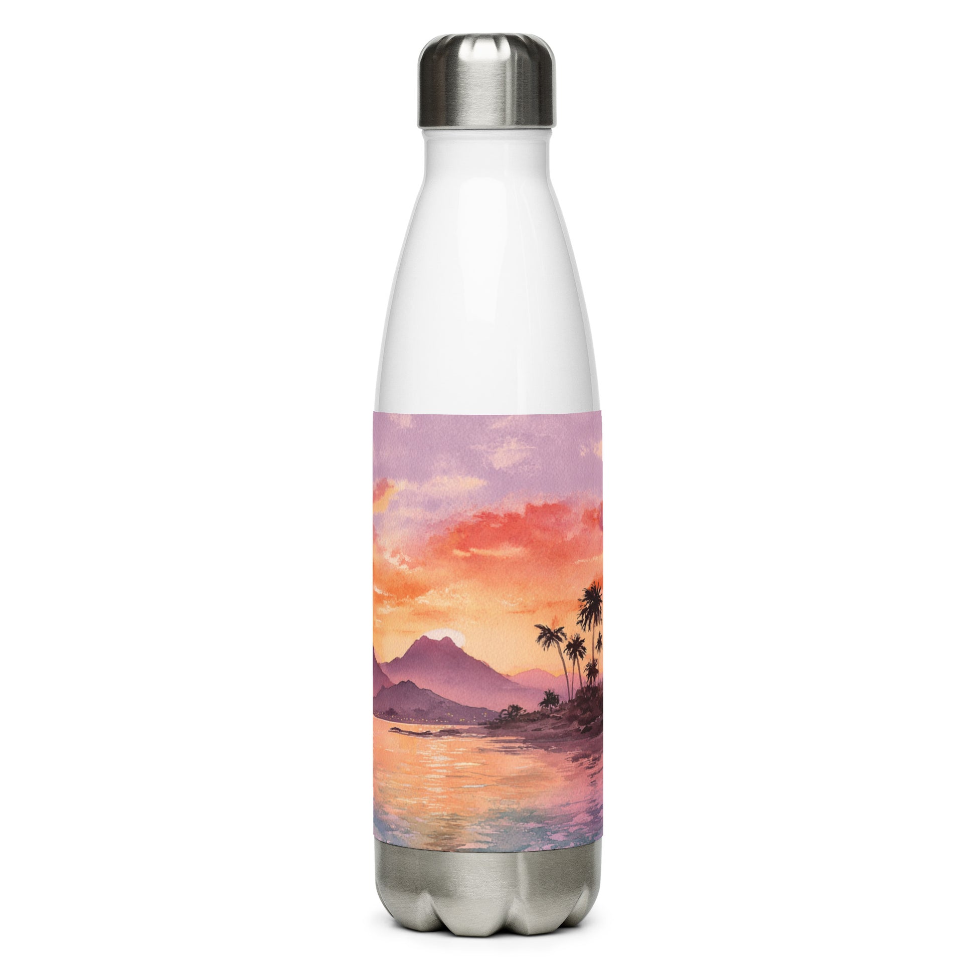 Bouteille isotherme "SUNSET ISLAND" - 500ml - Blanc ou Noir - French Bazar - 3596770_16030