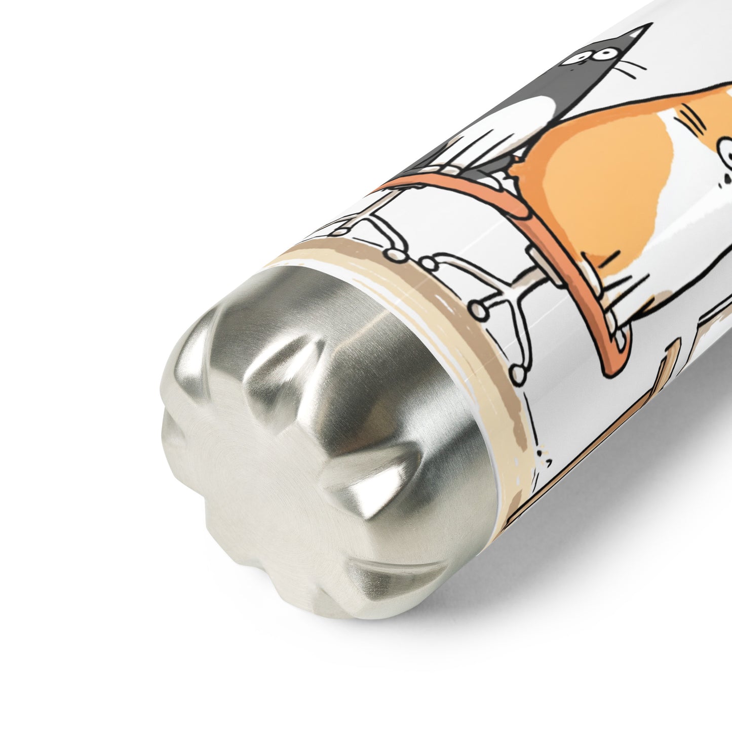 Bouteille isotherme "OFFICE CATS" - 500ml - Blanc