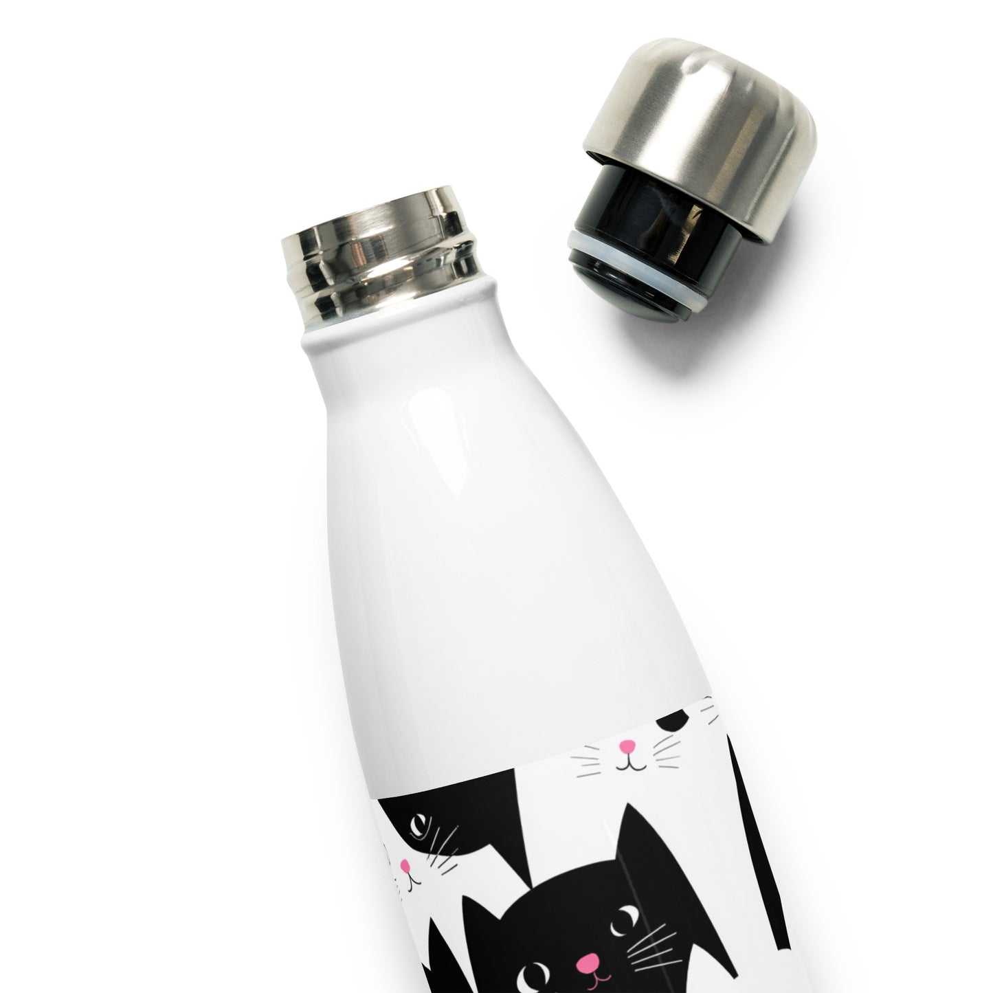 Bouteille isotherme "CHATS EN NOIR ET BLANC" - 500ml - Noir ou Blanc - French Bazar - 9280668_16030