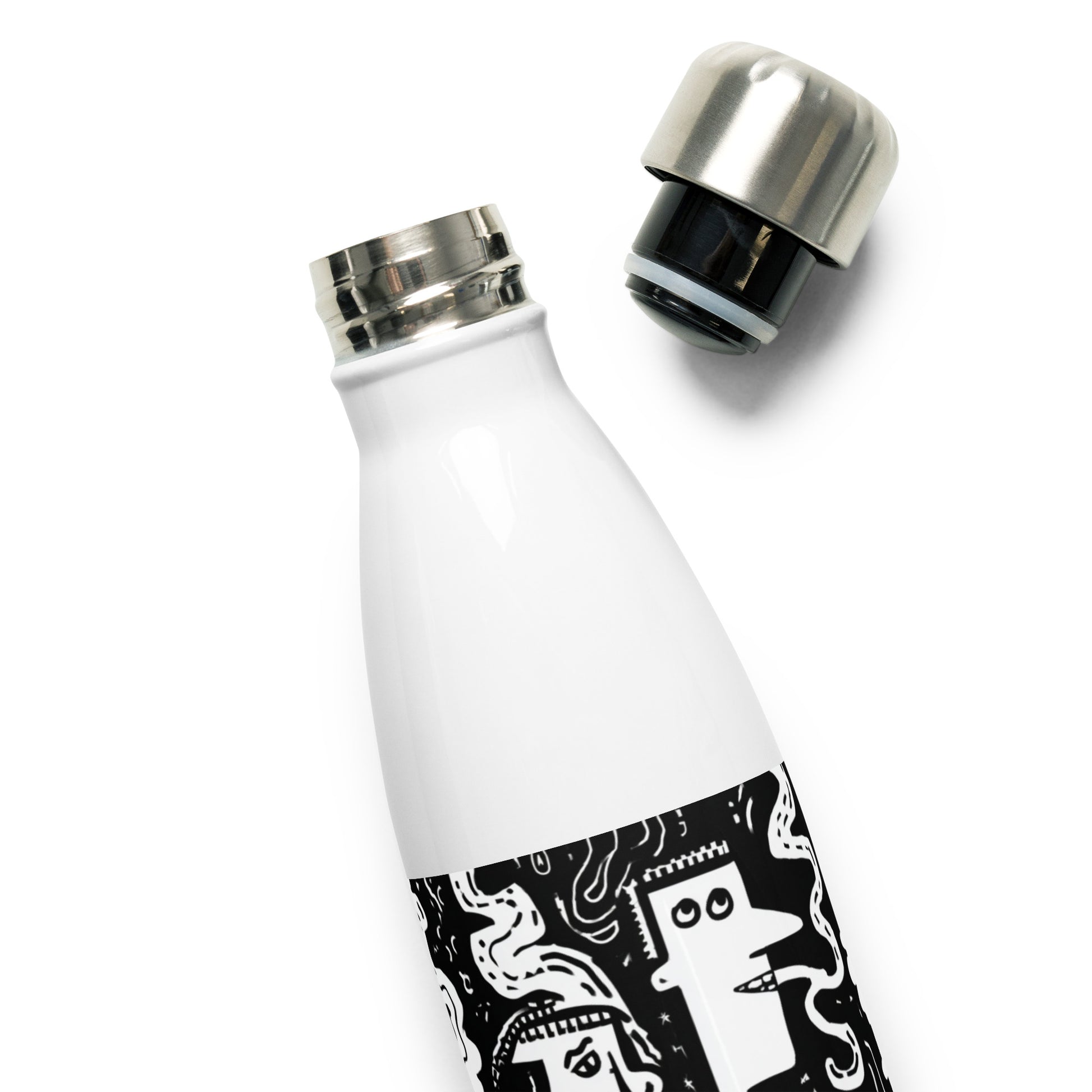 Bouteille isotherme "SMOKING AREA" - 500ml - Noir ou Blanc - French Bazar - 6165341_16030