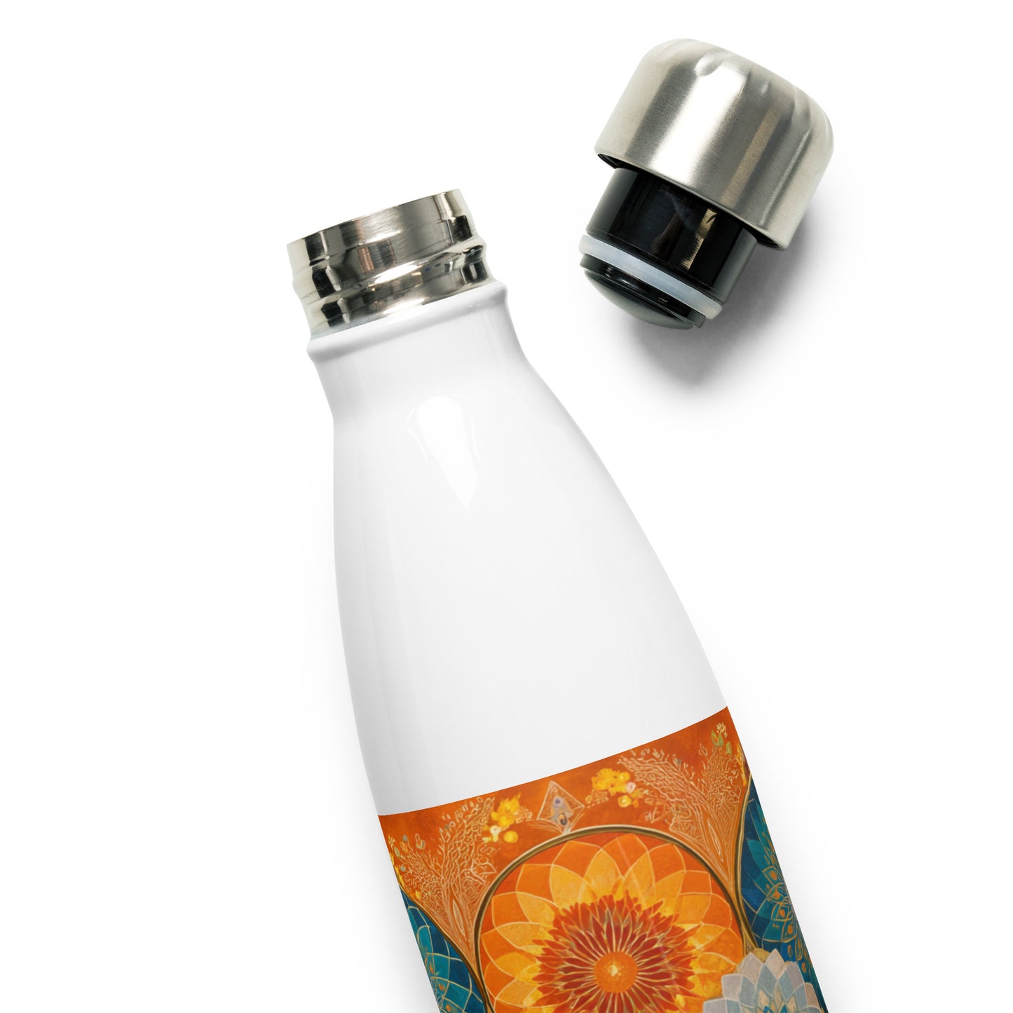 Bouteille isotherme "FLOWER MEDALS" - 500ml - Noir ou Blanc - French Bazar - 8362619_16030