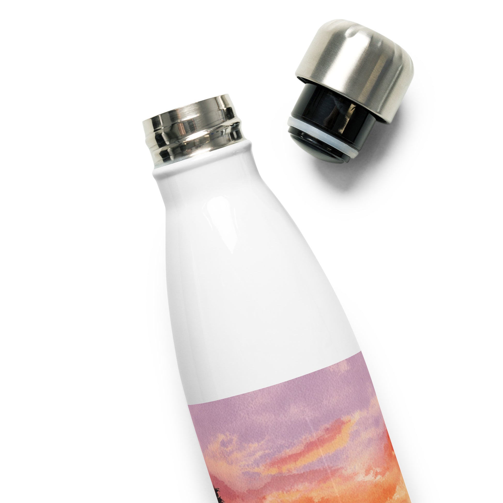 Bouteille isotherme "SUNSET ISLAND" - 500ml - Blanc ou Noir - French Bazar - 3596770_16030