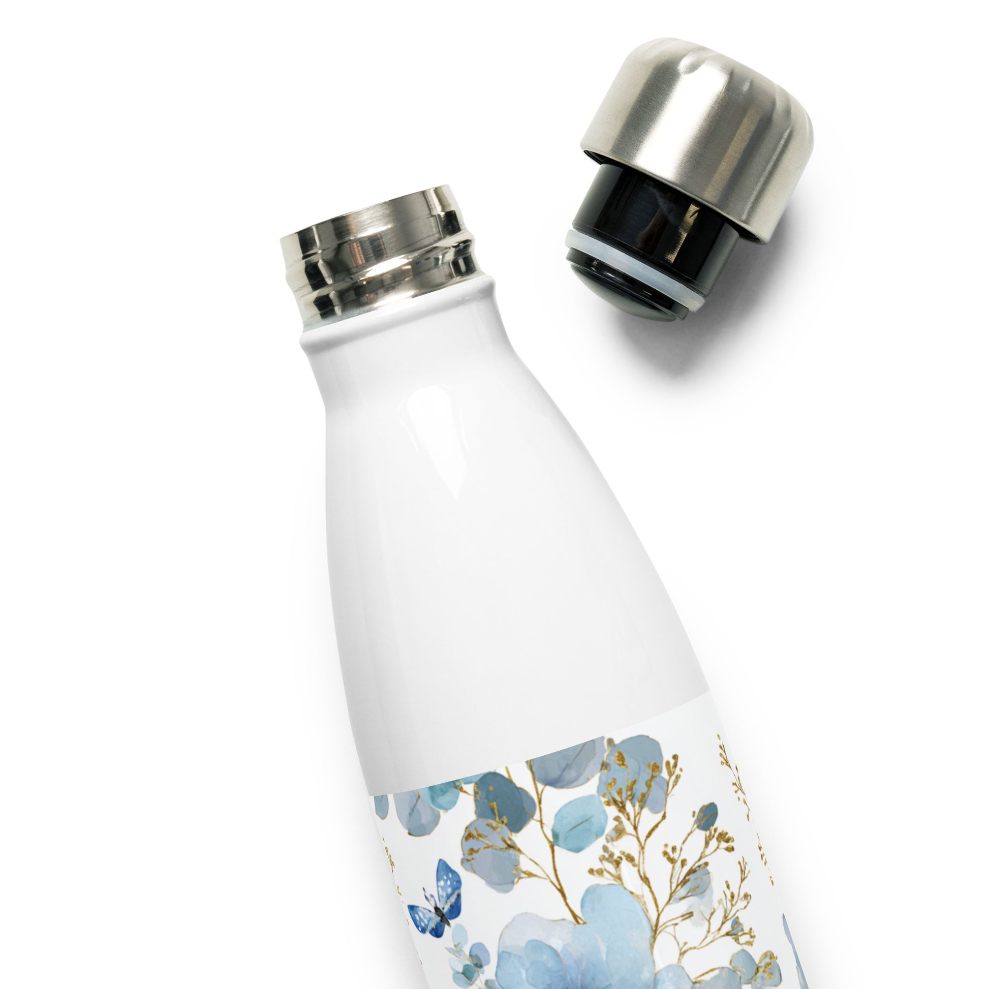 Bouteille isotherme "FLEUR BLEUE" - 500ml - Blanc - French Bazar - 4300344_10798