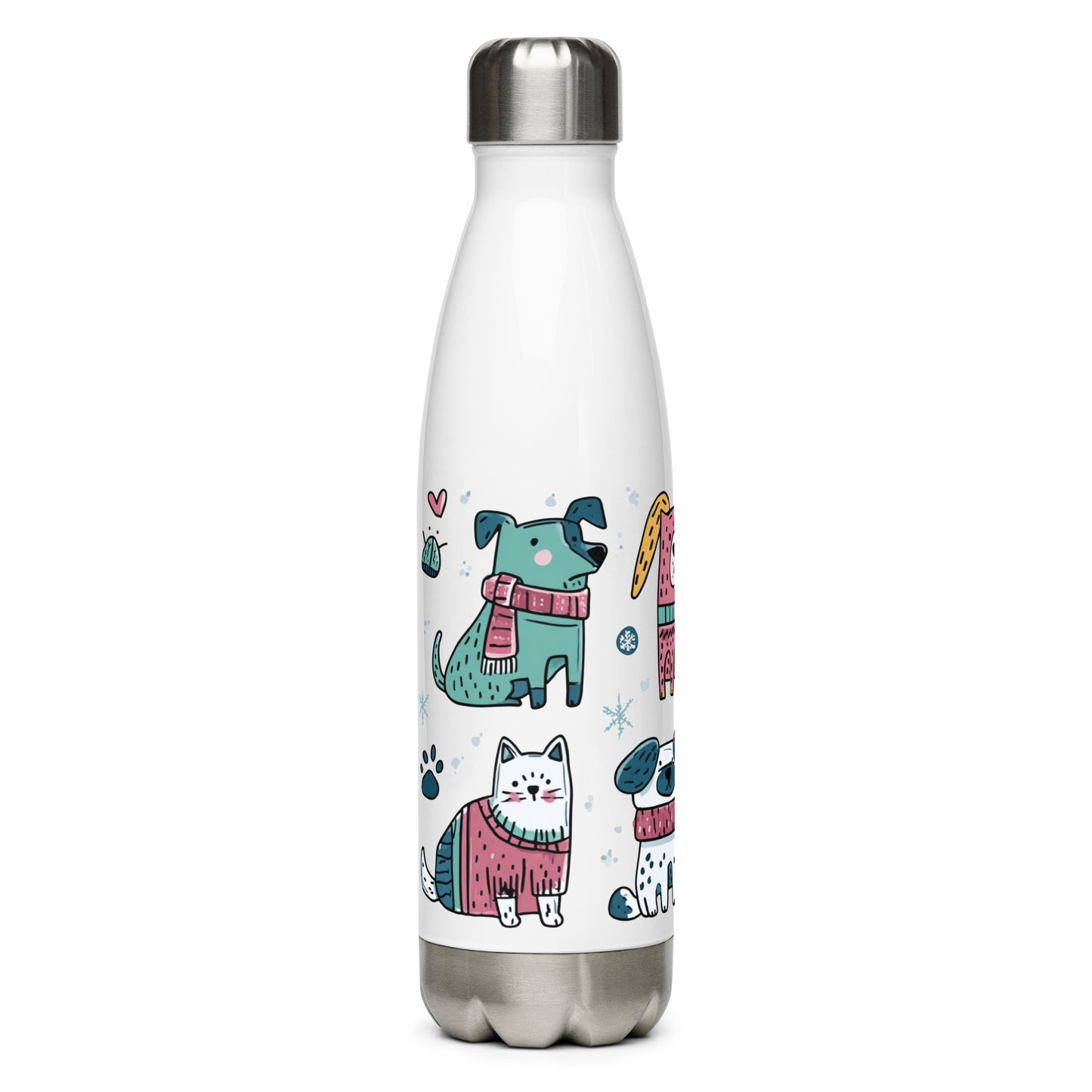 Bouteille isotherme "ANIMAUX ENFANTINS" - 500ml - Blanc