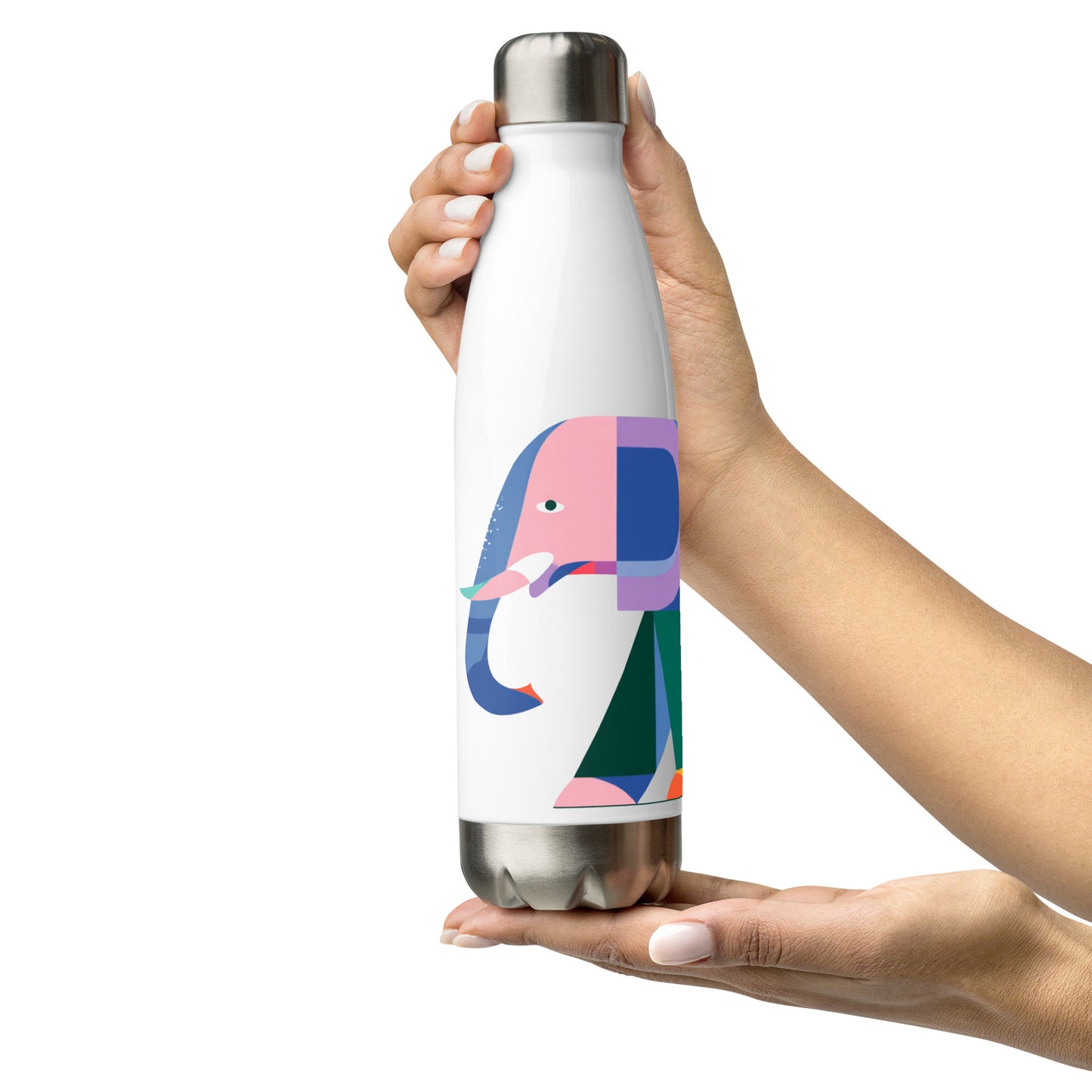 Bouteille isotherme "ÉLÉPHANT MULTICOLORE" - 500ml - Blanc ou Noir