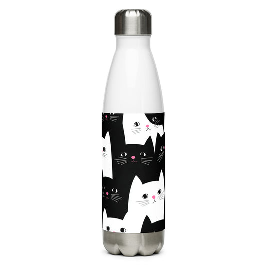 Bouteille isotherme "CHATS EN NOIR ET BLANC" - 500ml - Noir ou Blanc - French Bazar - 9280668_10798